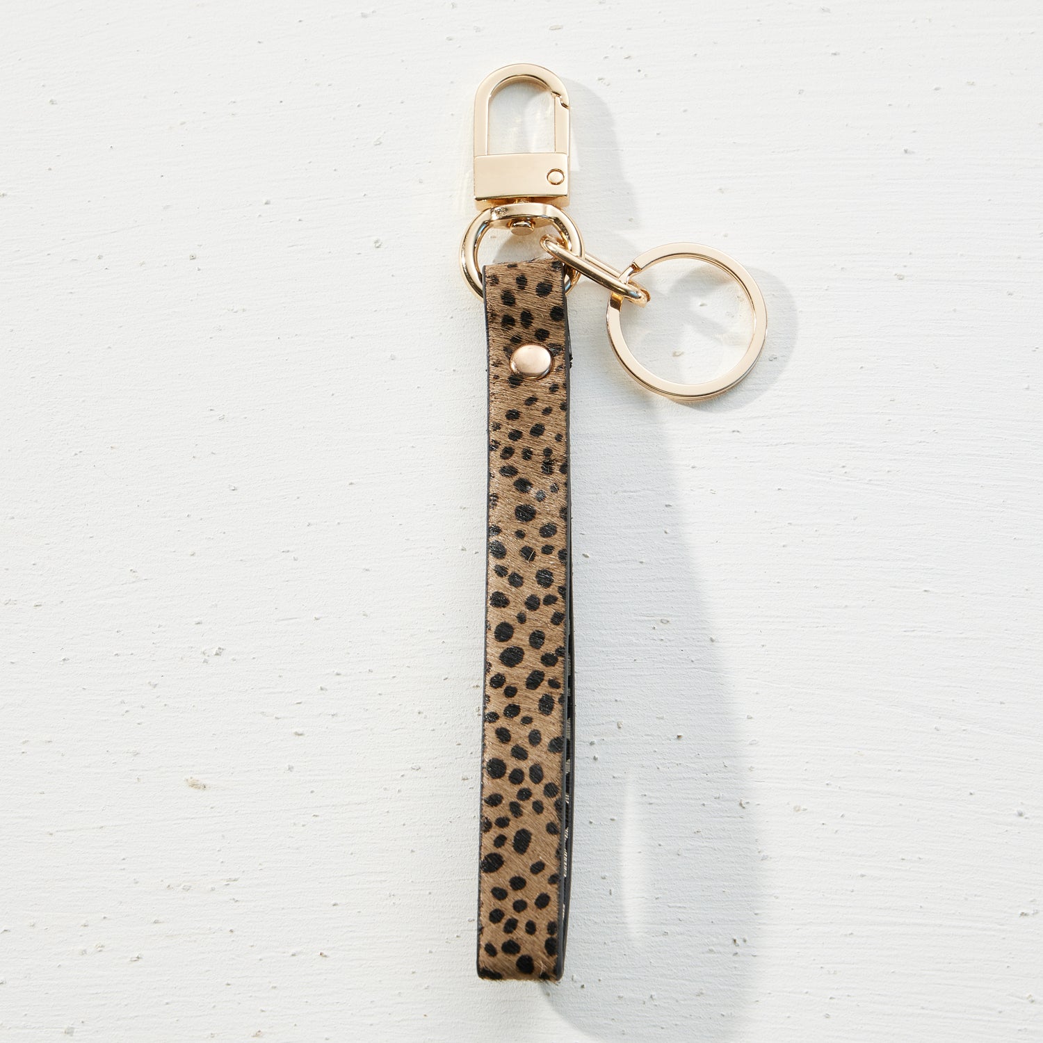 Calfskin Lanyard Keychain with O ring