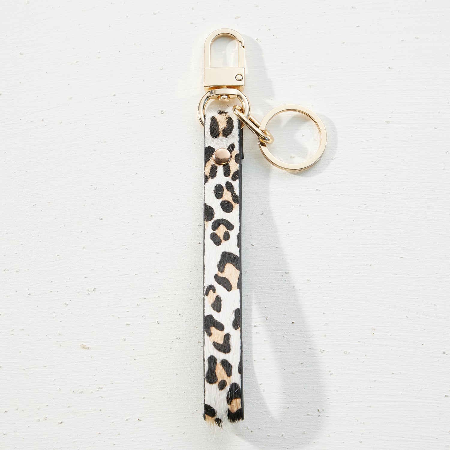 Calfskin Lanyard Keychain with O ring