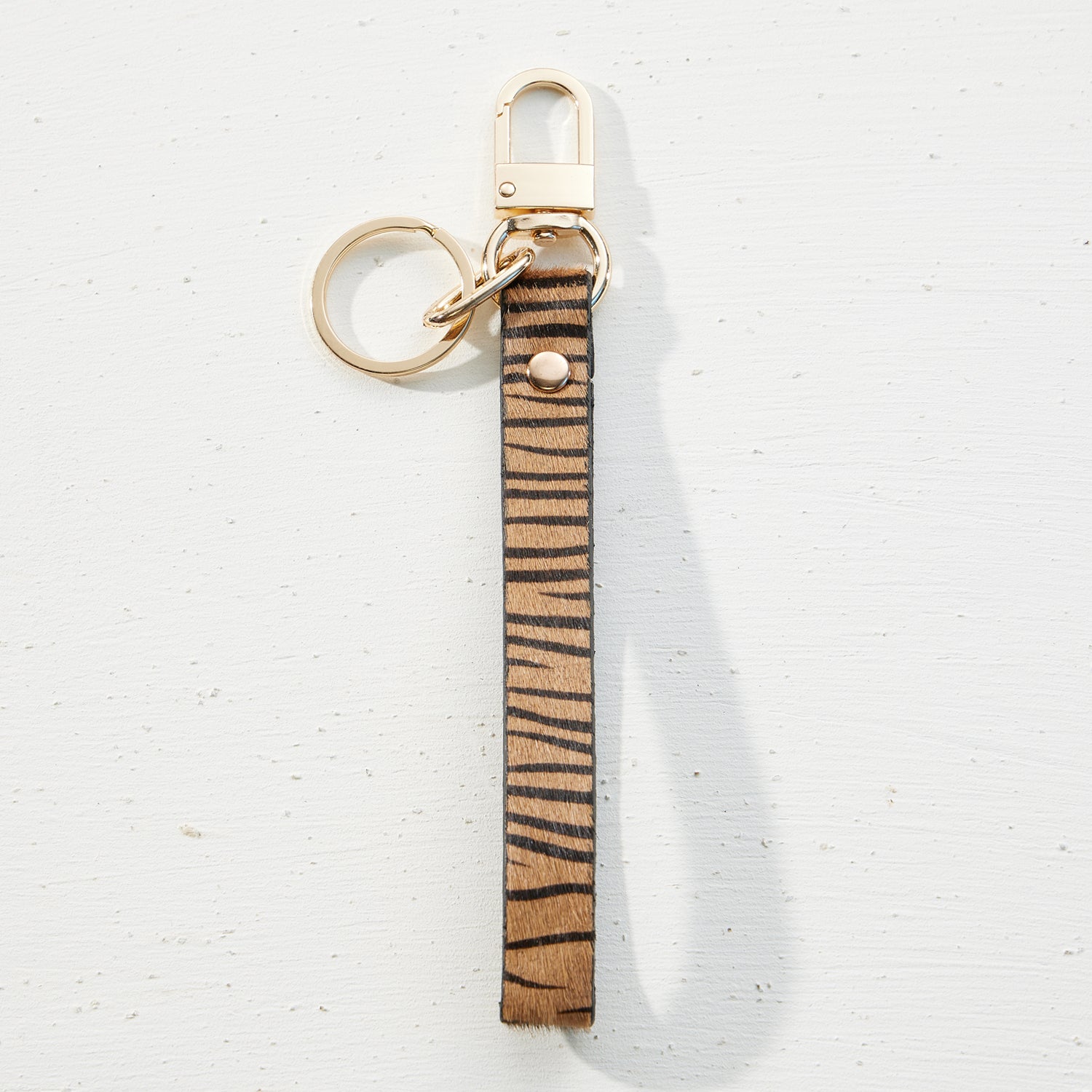 Calfskin Lanyard Keychain with O ring