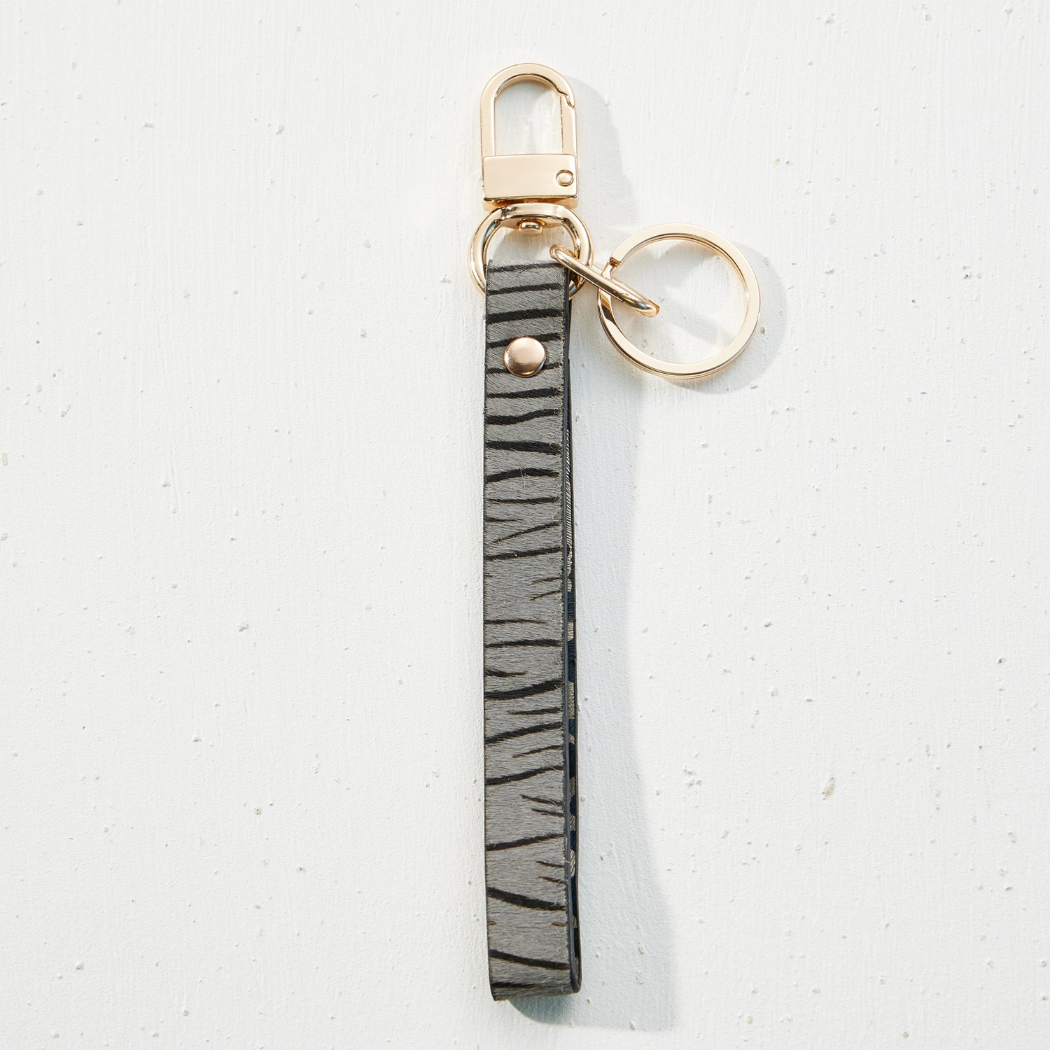 Calfskin Lanyard Keychain with O ring