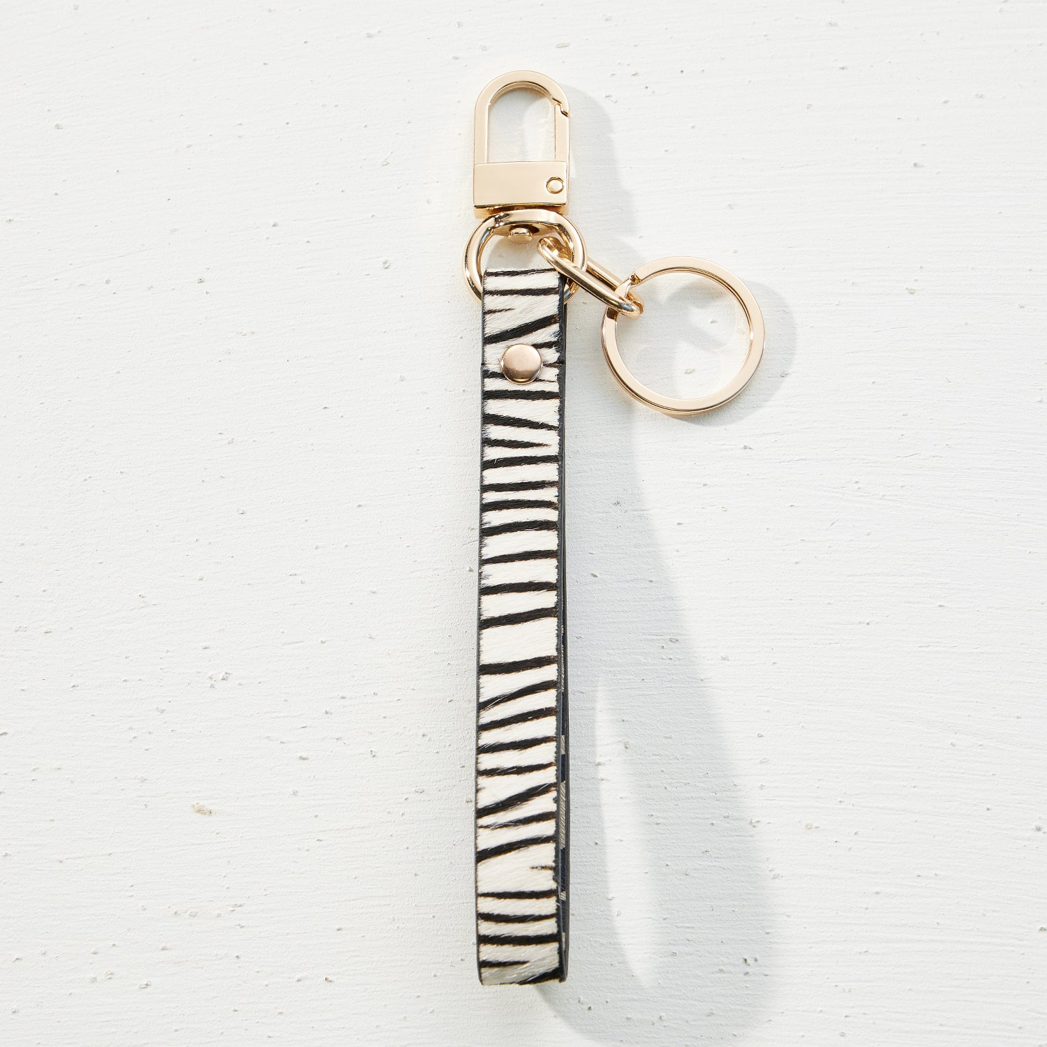 Calfskin Lanyard Keychain with O ring