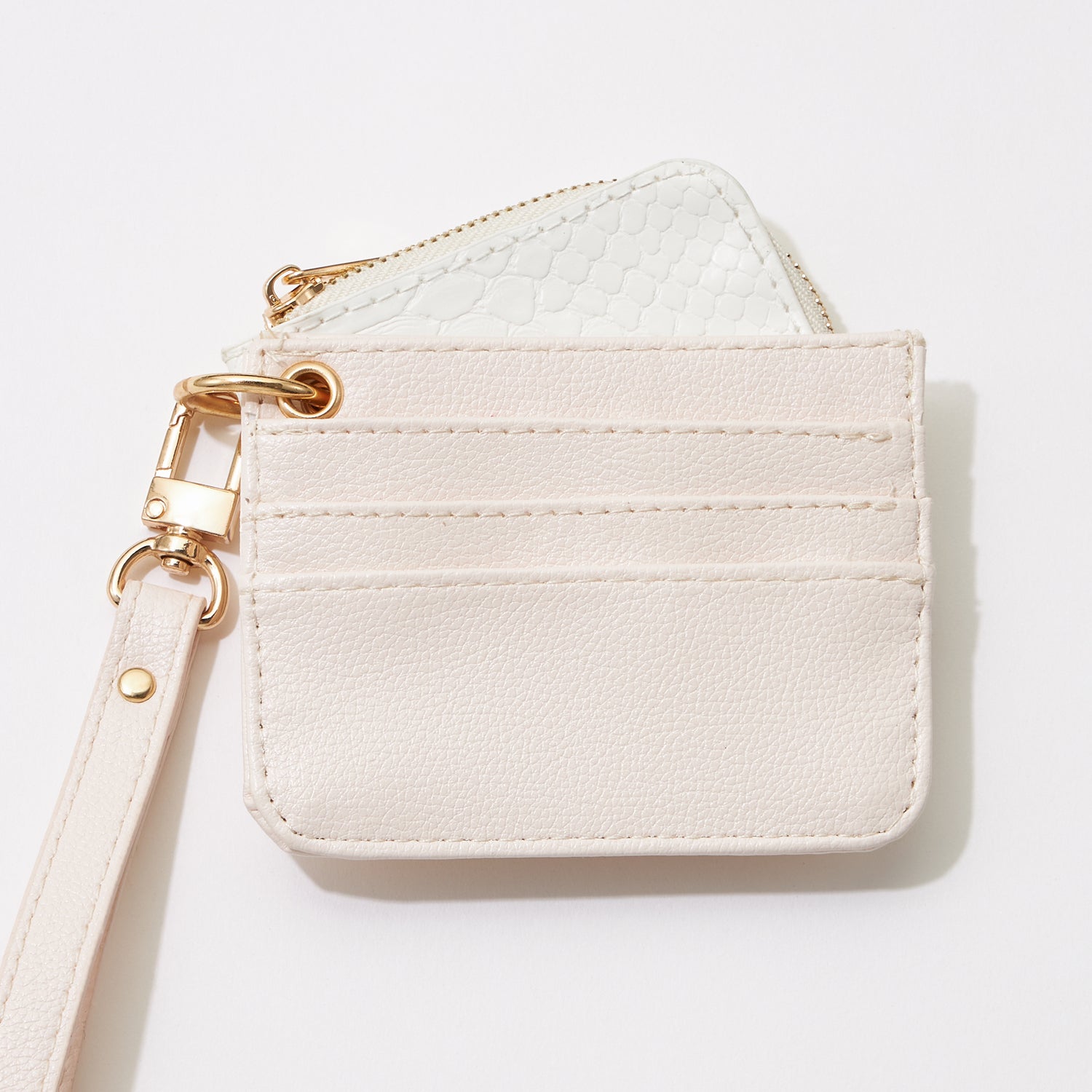 Ivory Genuine Leather Wallet Keychain Duo
