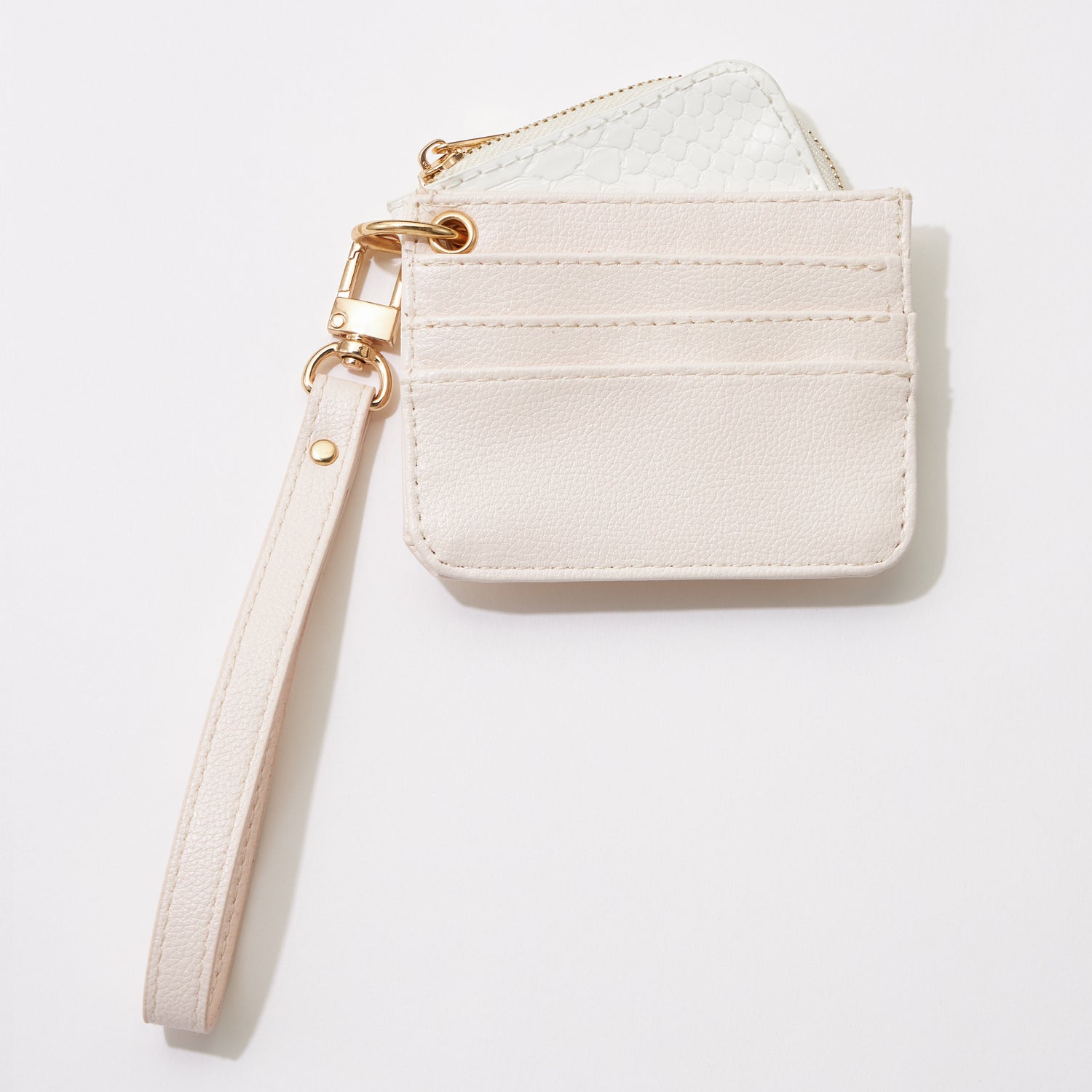 Ivory Genuine Leather Wallet Keychain Duo