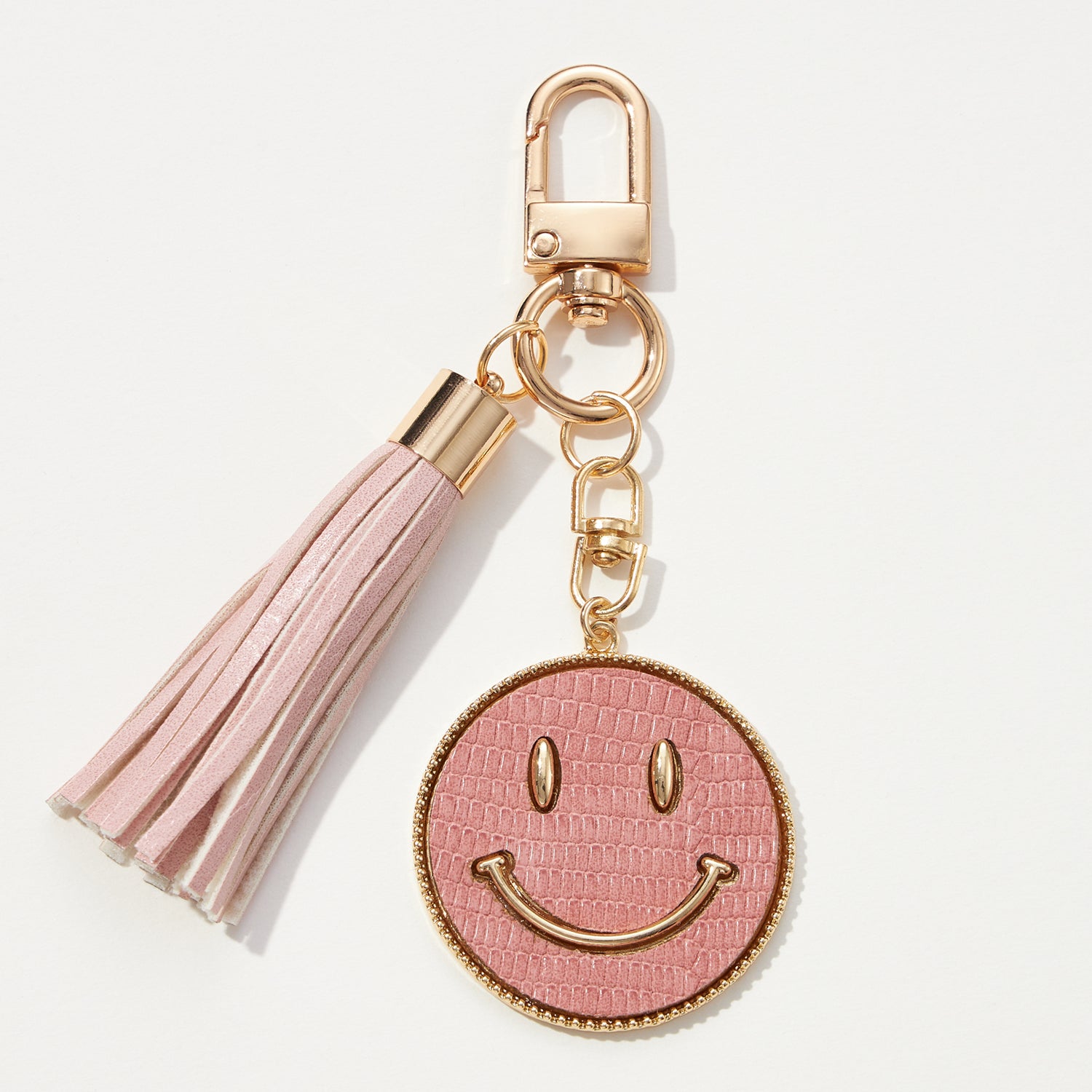 Smiley Face Coin Keychain with Tassel