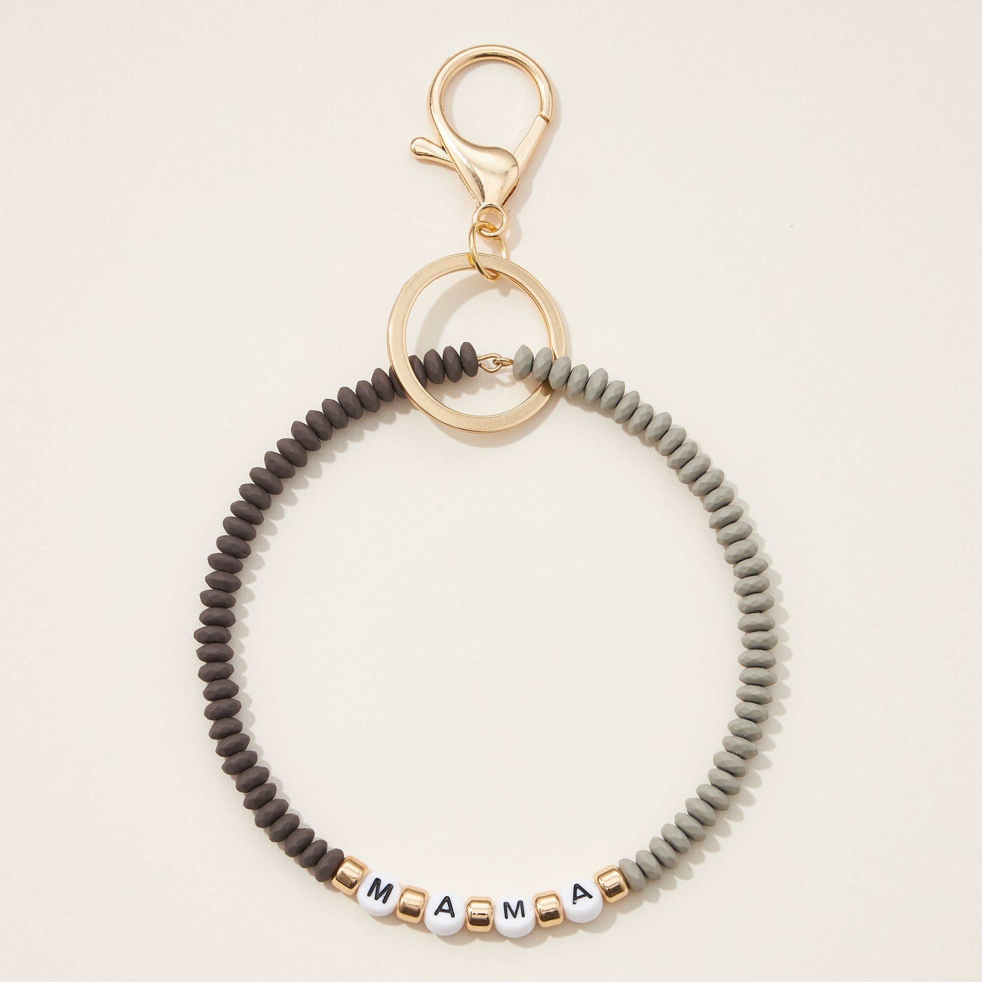 MAMA Silicone Coated Bead Bracelet Keychain