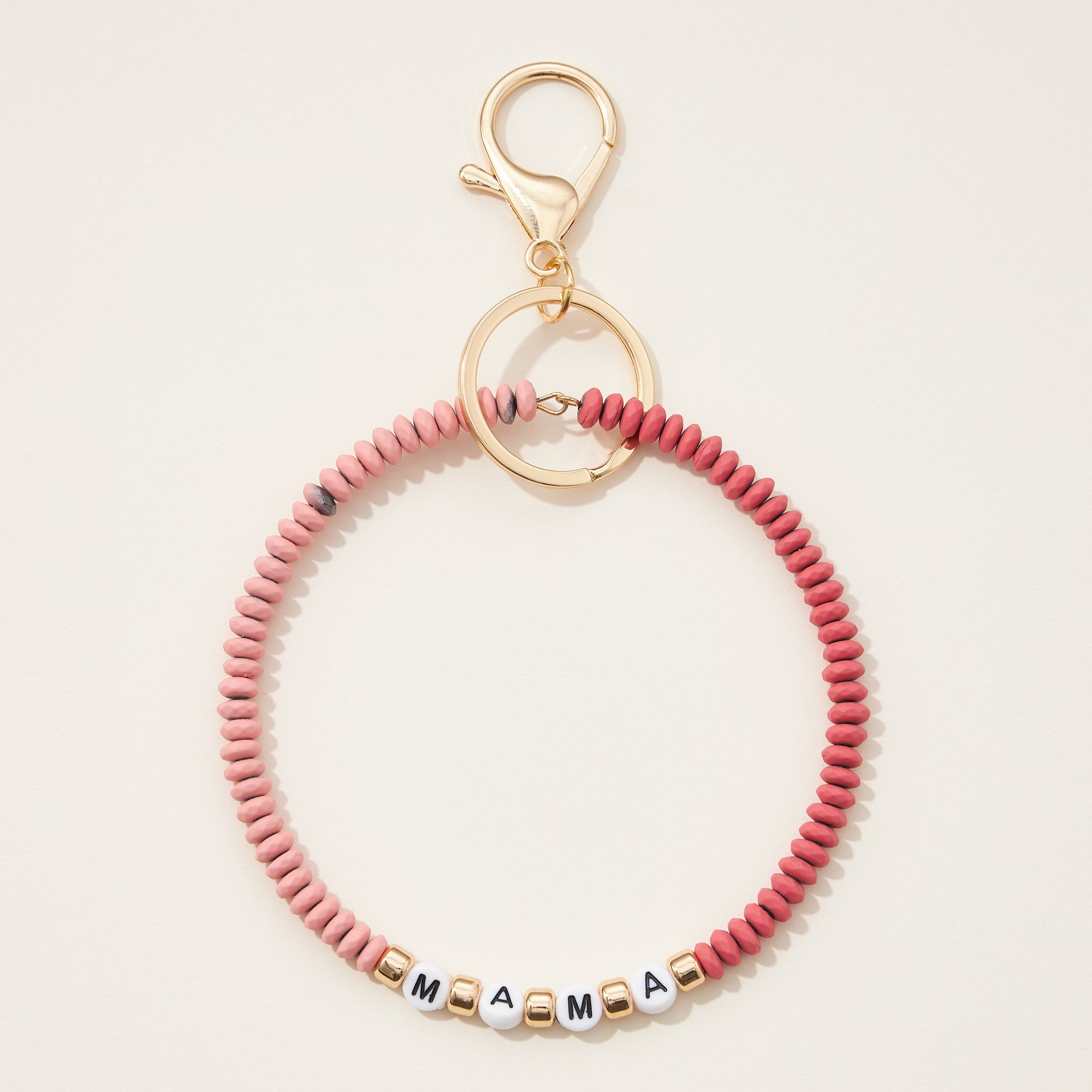 MAMA Silicone Coated Bead Bracelet Keychain