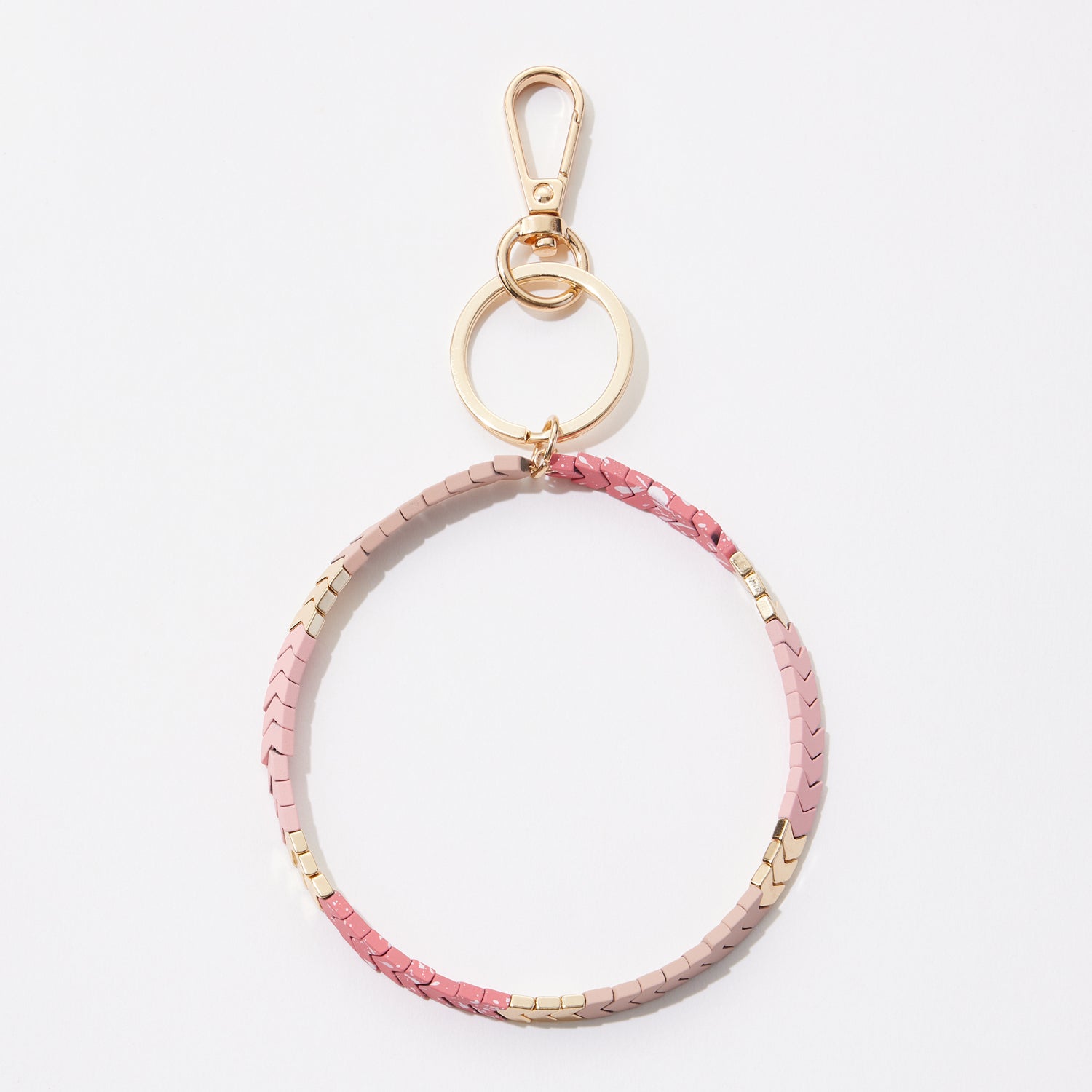 Silicone Coated Chevron Pattern Wrist Keychain