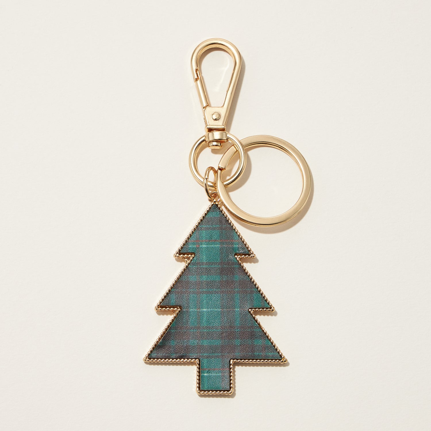 Plaid Christmas Tree Keychain
