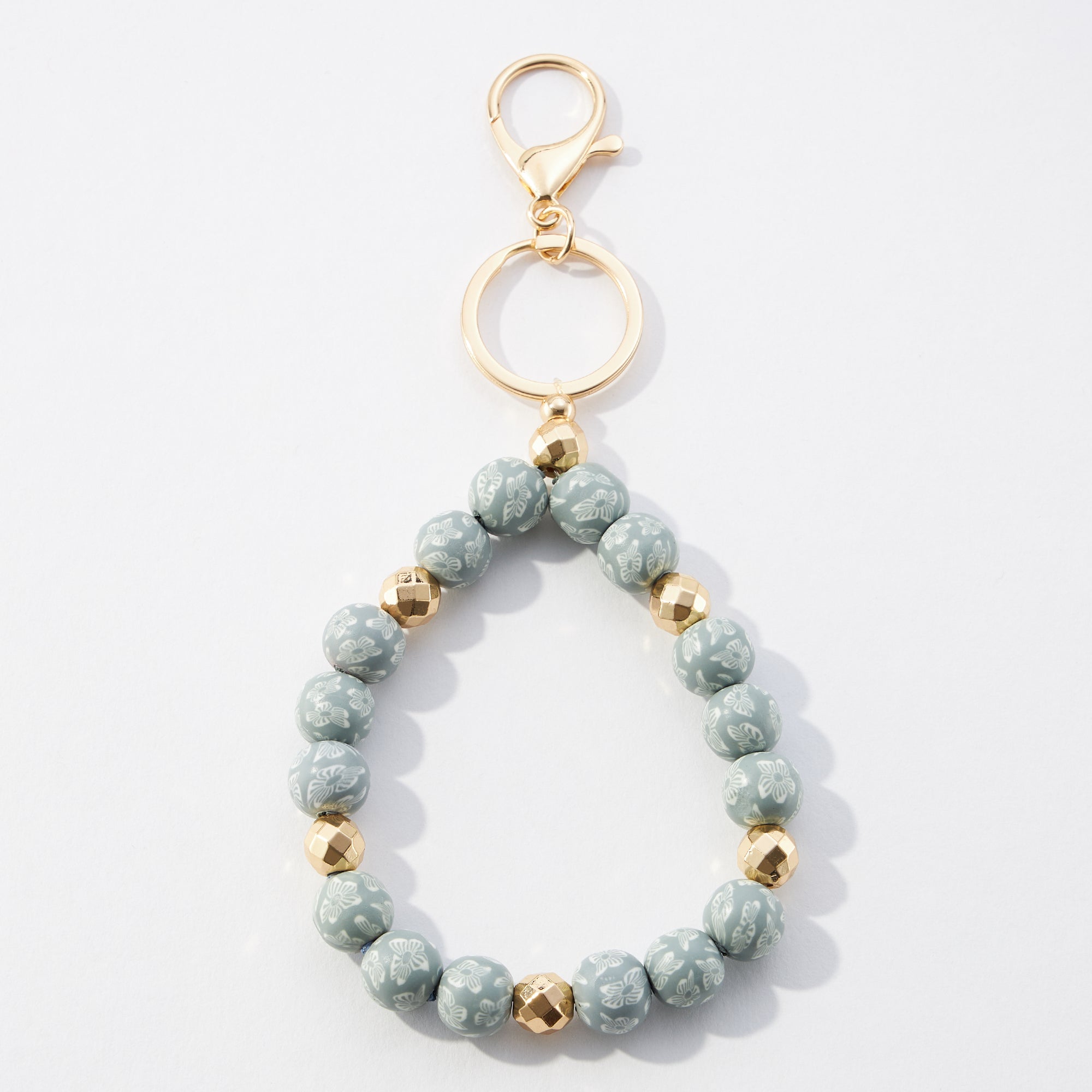 Clay Beaded Bracelet Keychain