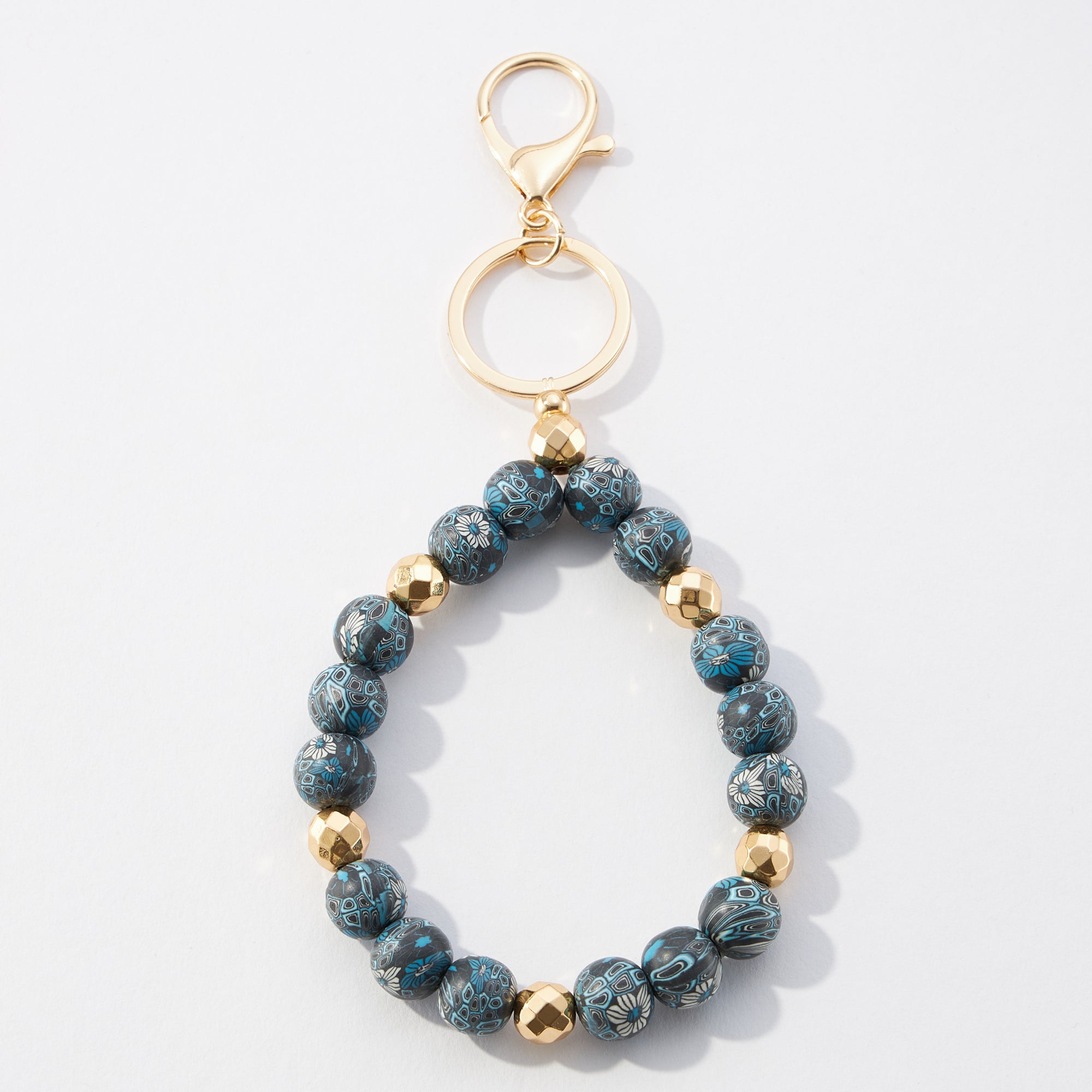 Clay Beaded Bracelet Keychain