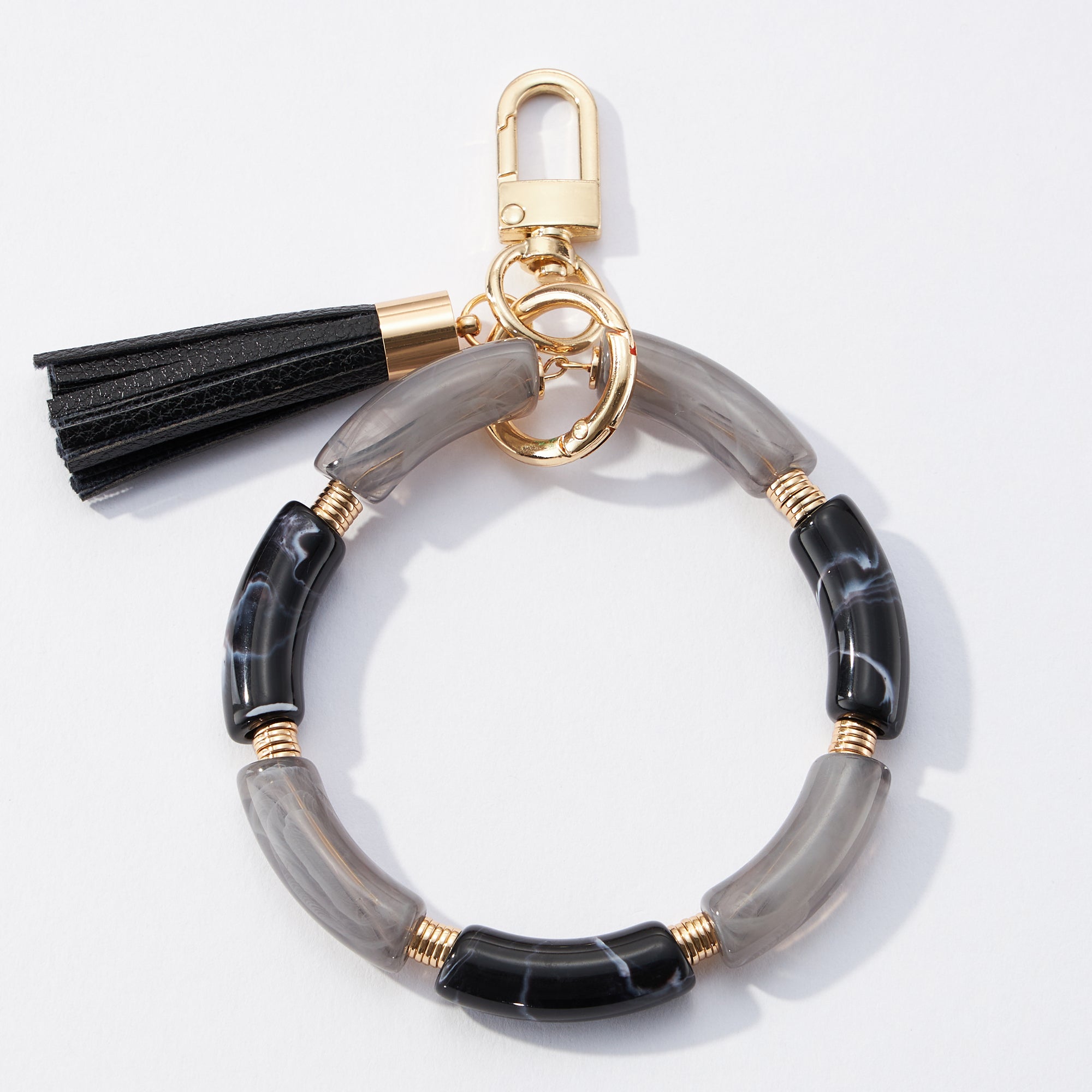 Two Tone Resin Wristlet Keychains with Tassel