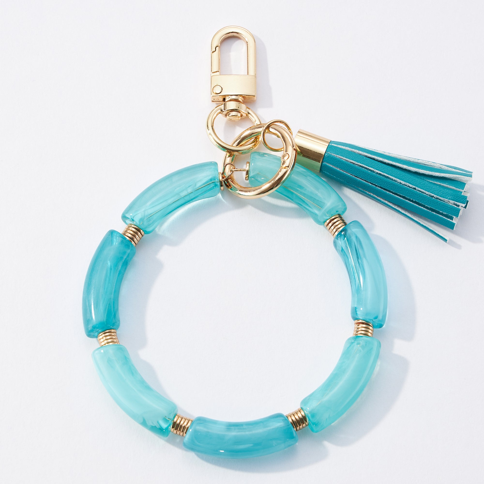 Two Tone Resin Wristlet Keychains with Tassel