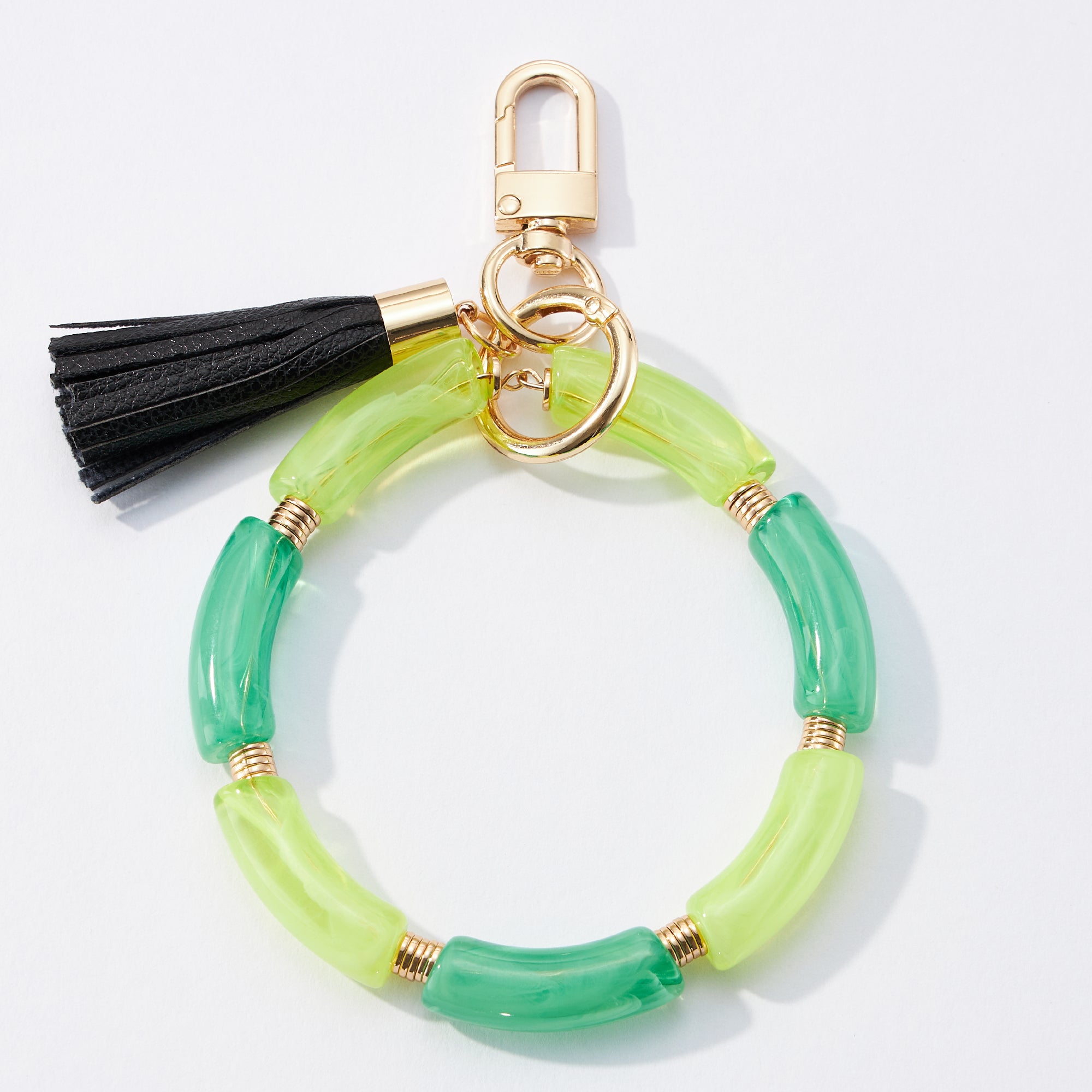 Two Tone Resin Wristlet Keychains with Tassel