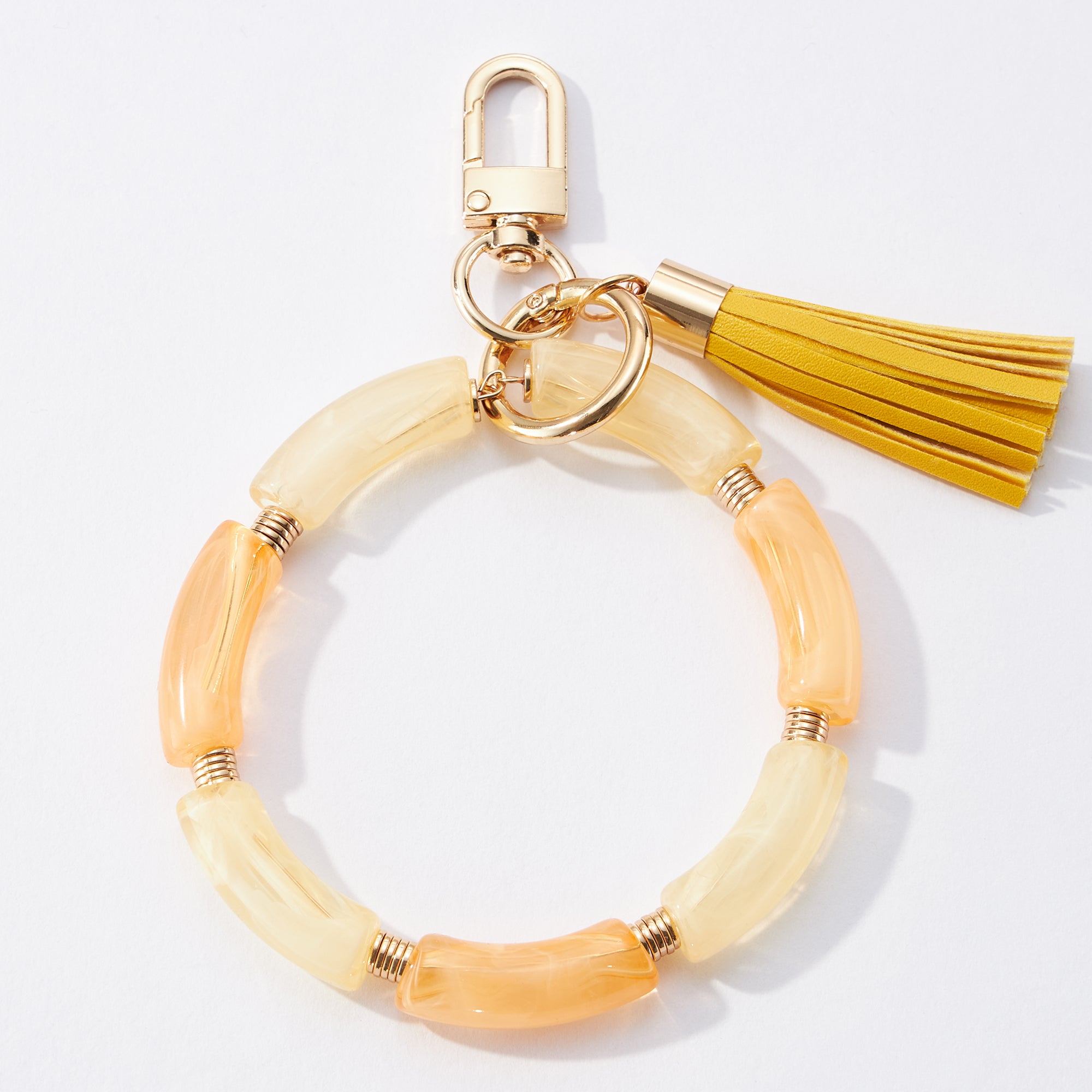 Two Tone Resin Wristlet Keychains with Tassel