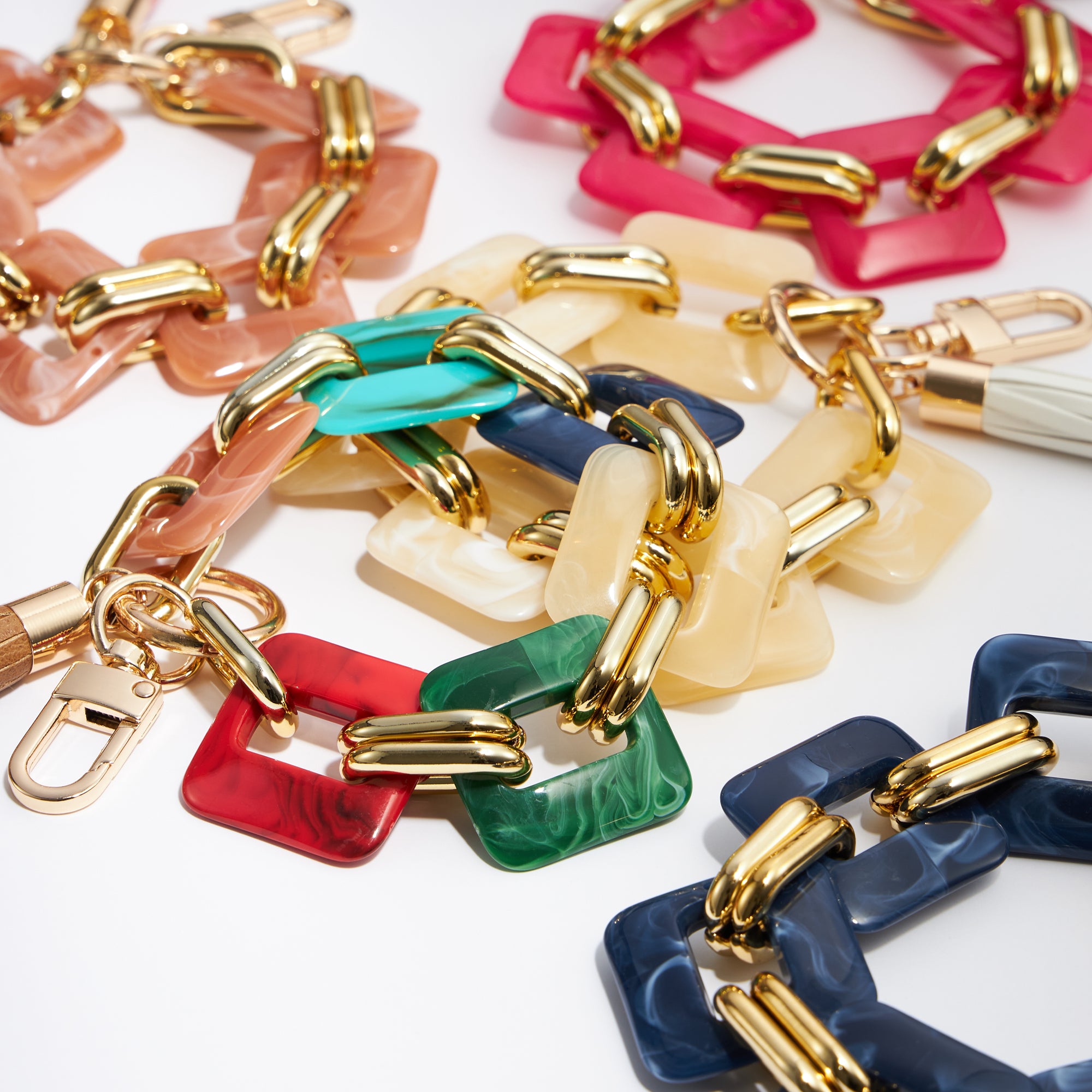Resin Chunky Chain Bracelet Keychains