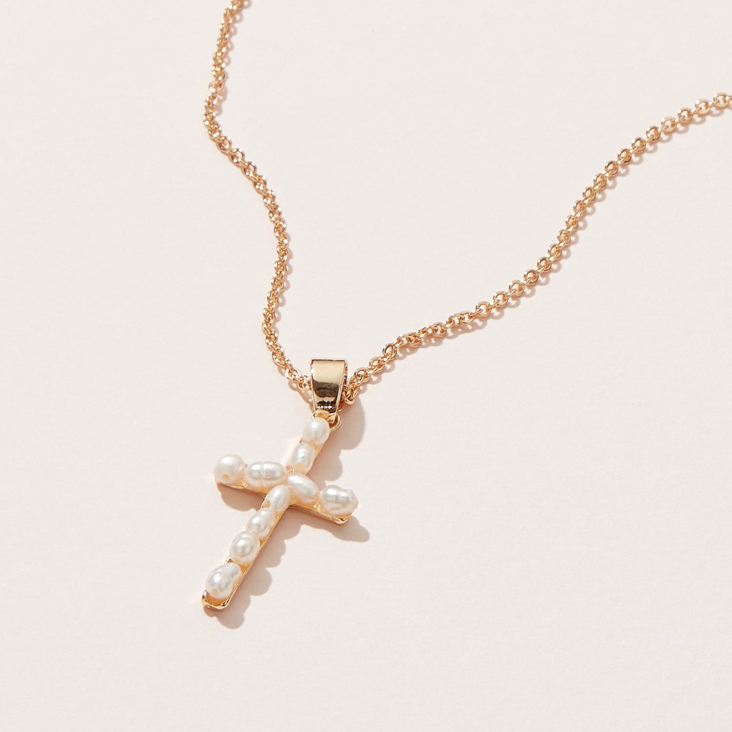 pearl cross necklace