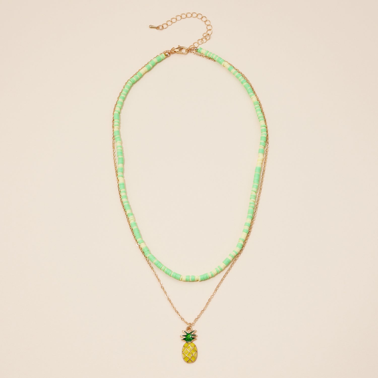 Rubber Beaded Layered Necklace