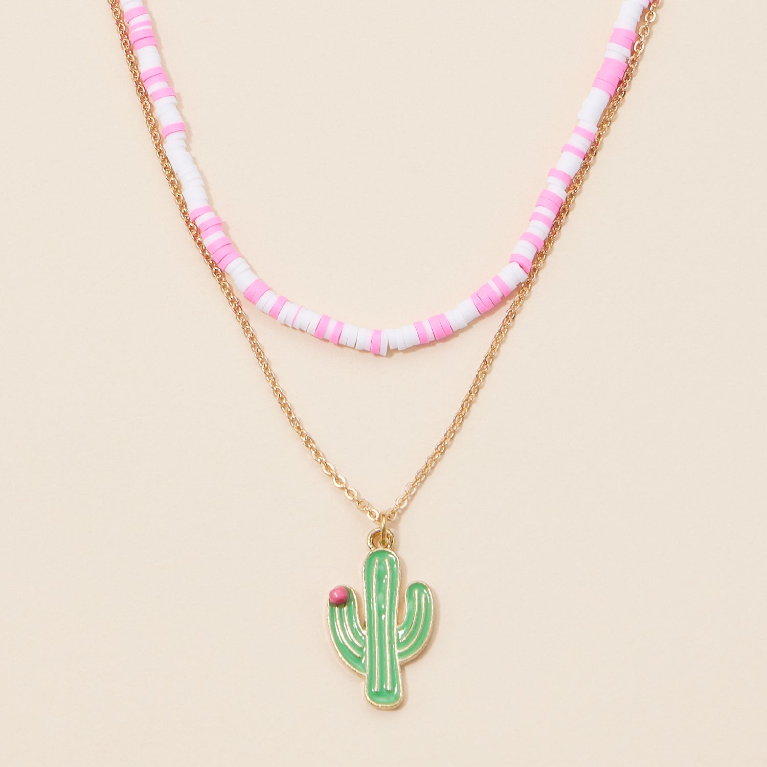 Rubber Beaded Layered Necklace