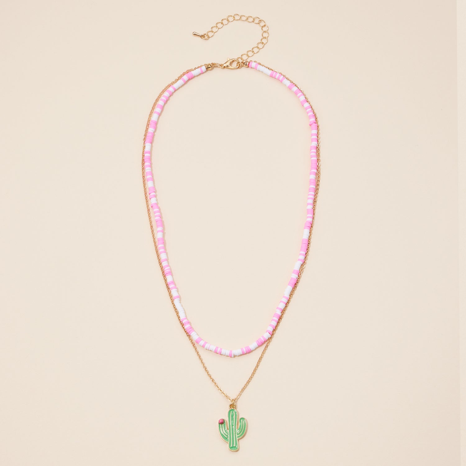 Rubber Beaded Layered Necklace