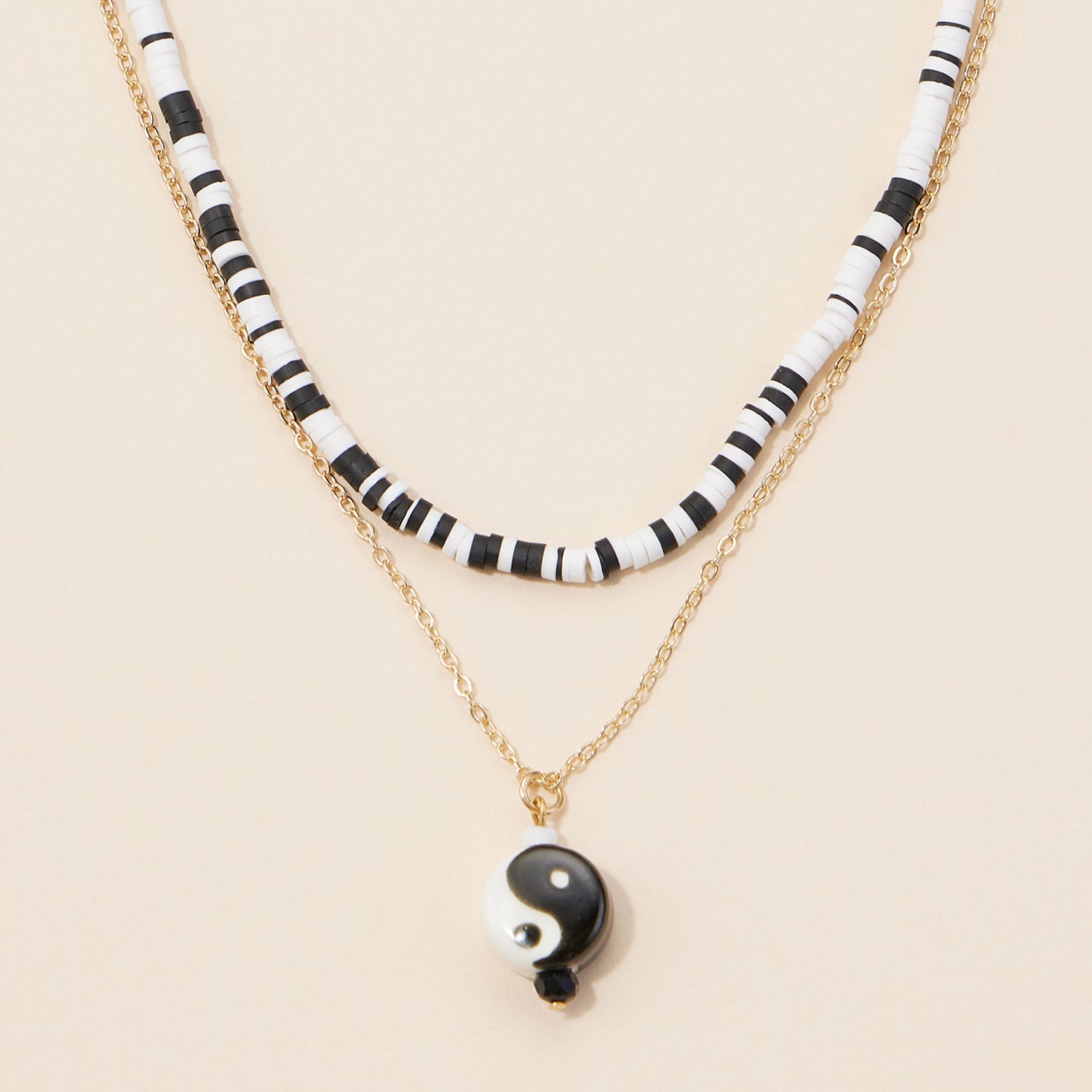 Rubber Beaded Layered Necklace
