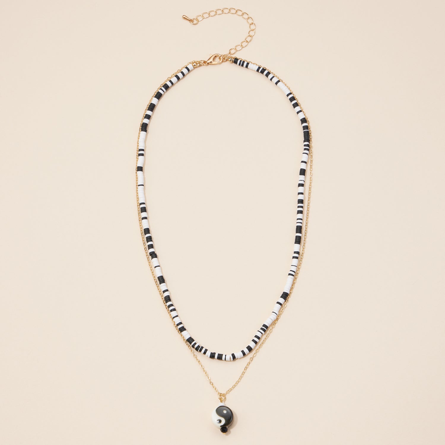 Rubber Beaded Layered Necklace