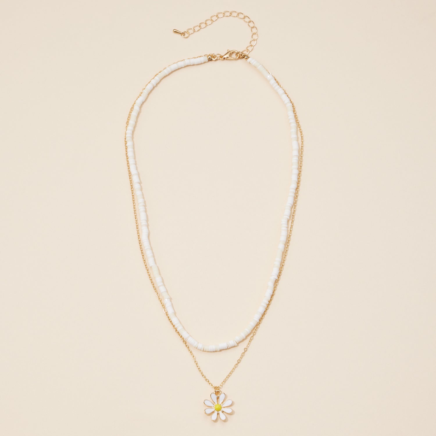Rubber Beaded Layered Necklace