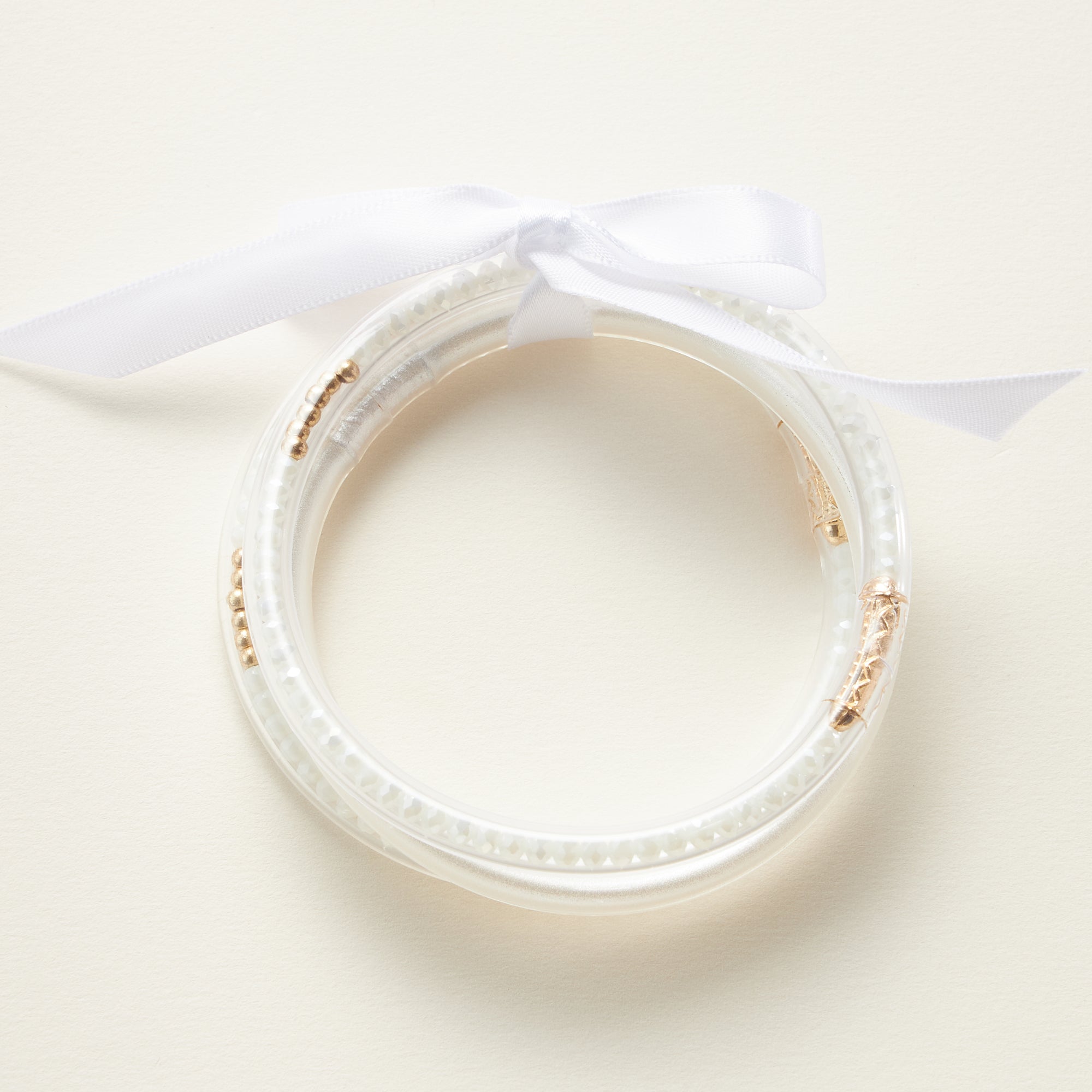 Glass Beaded Tube Bangle Bracelet