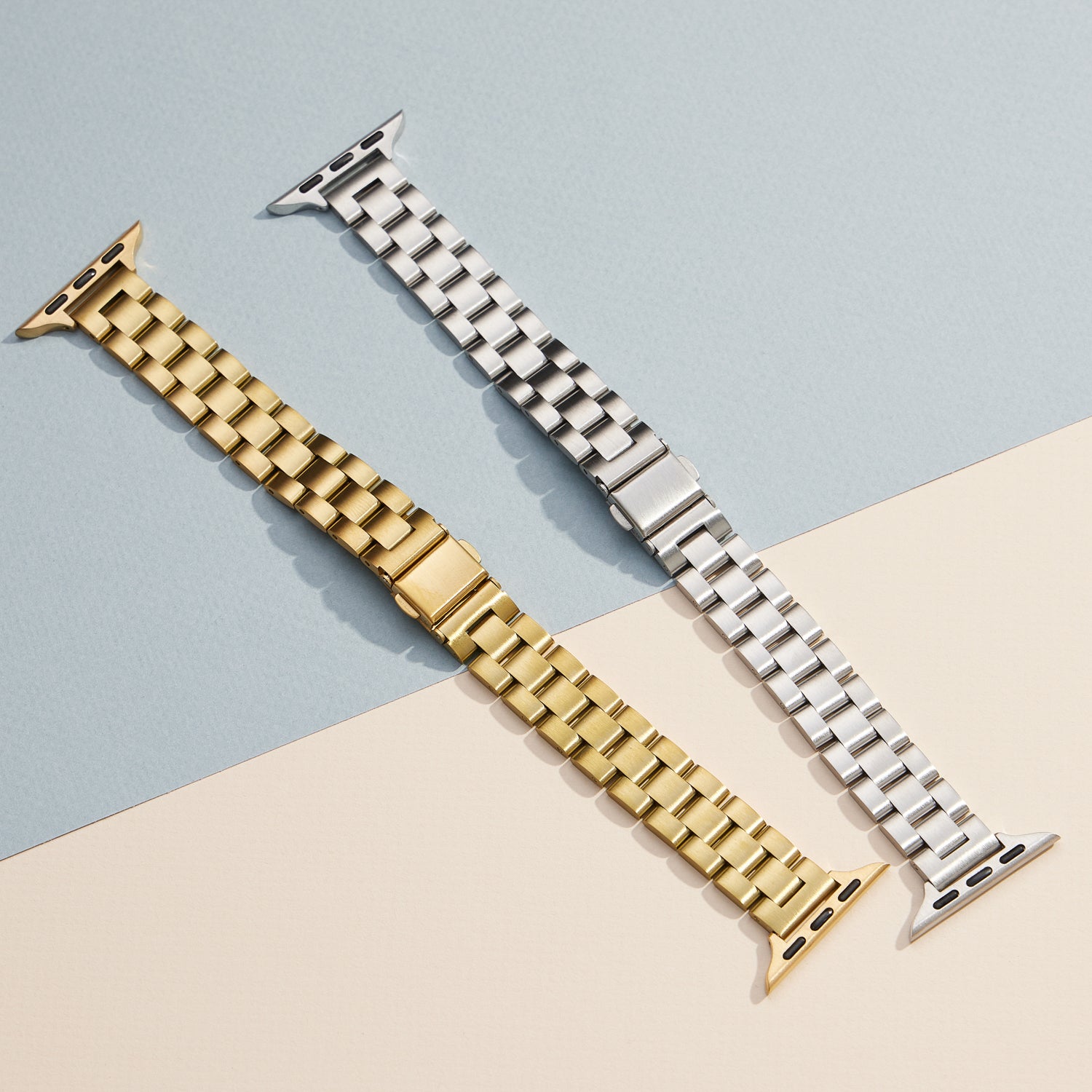 Stylish Gold and Silver Stainless Steel Apple Watch Bands – Modern Elegant Design