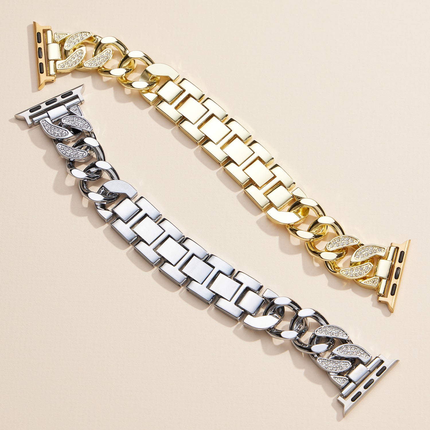 Stylish Gold and Silver Stainless Steel Apple Watch Bands – Modern Elegant Design