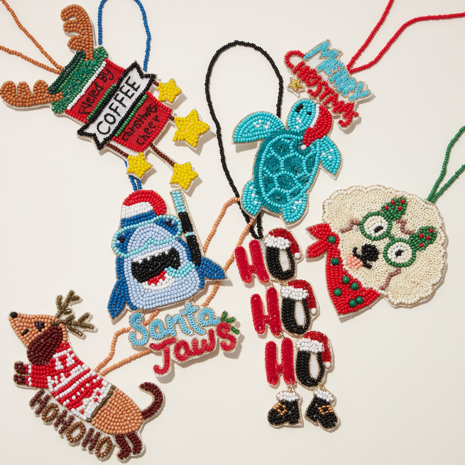 Seed Beaded Holiday Character Ornament | Christmas Tree Decoration