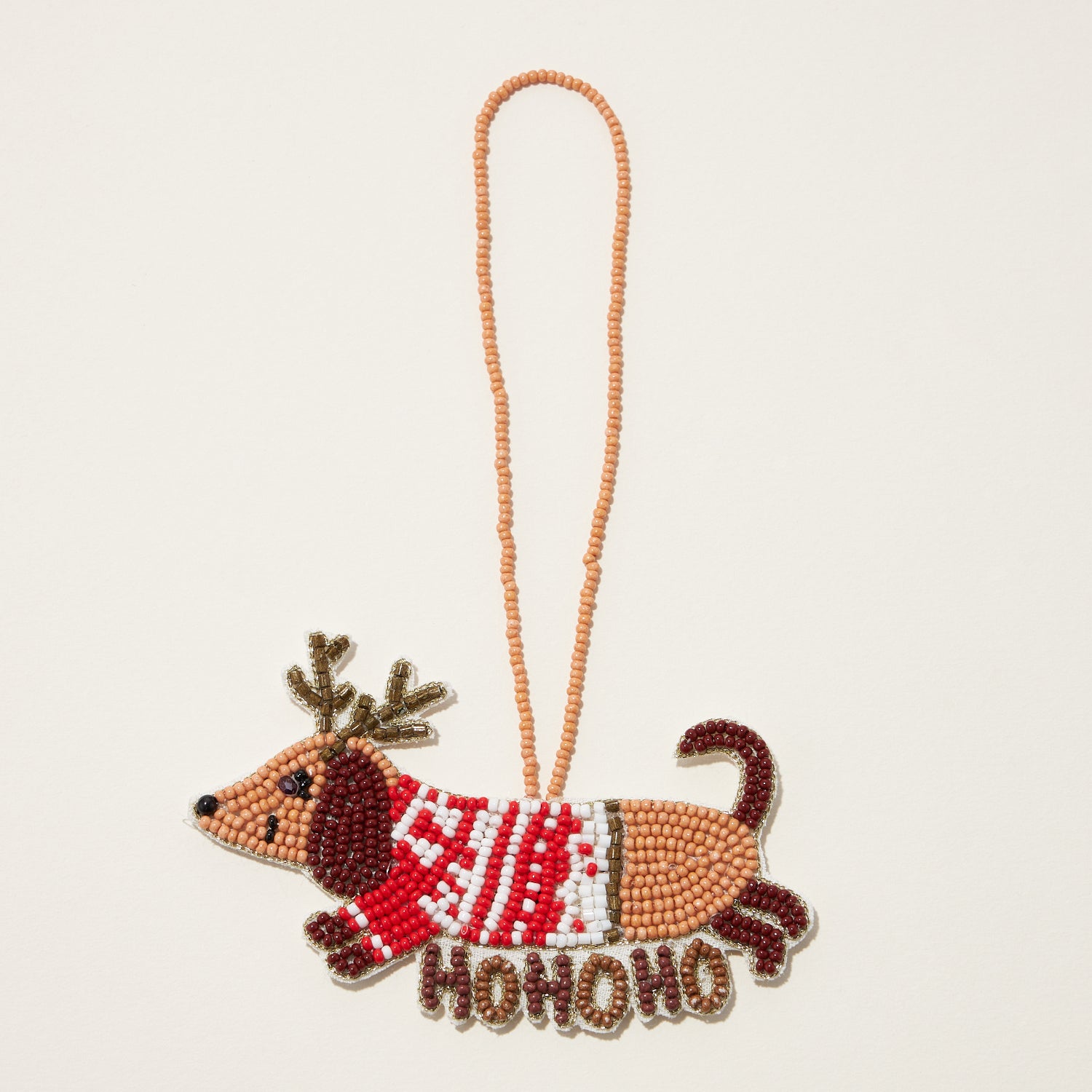 Seed Beaded Holiday Character Ornament | Christmas Tree Decoration