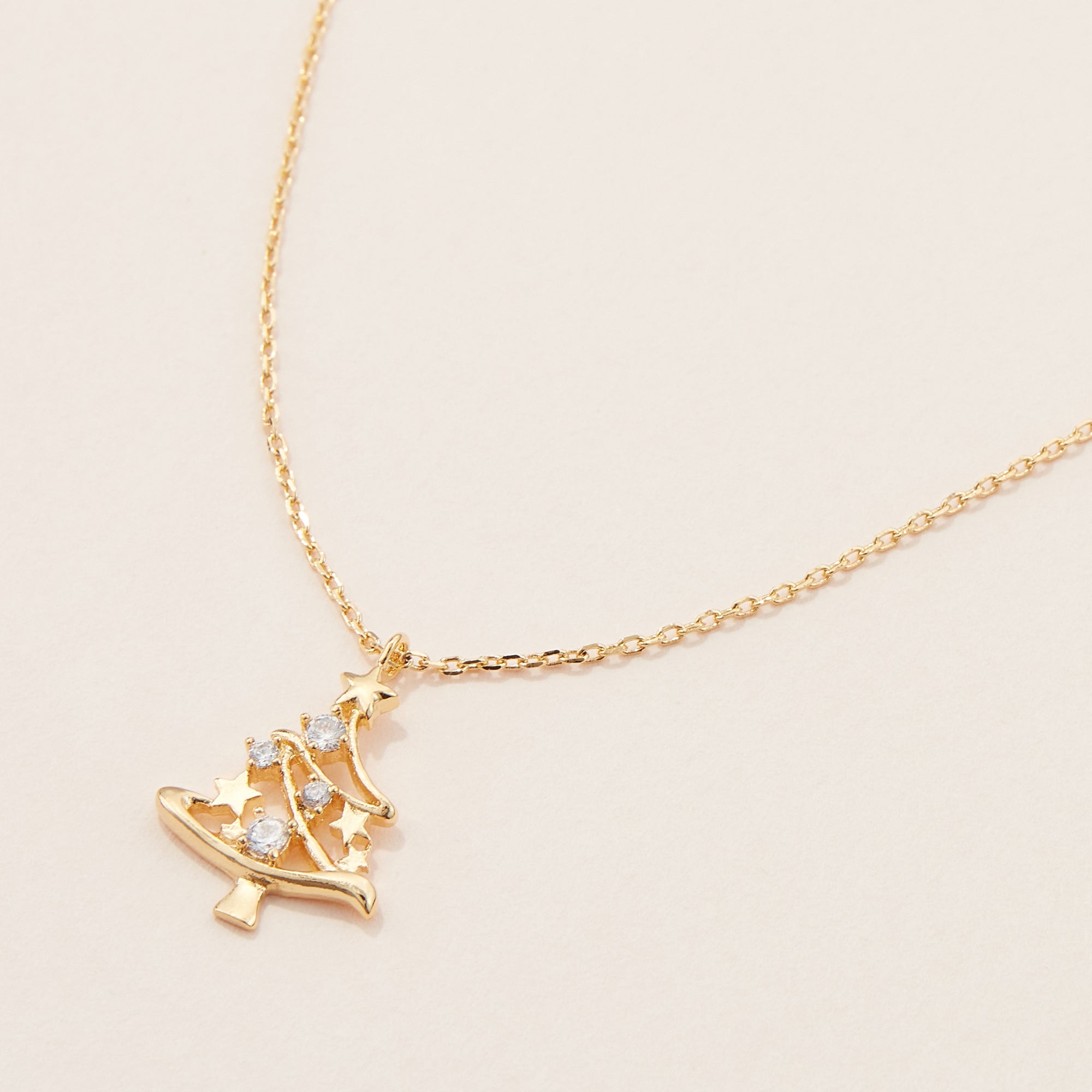 Gold Dipped Holiday Tree Necklace