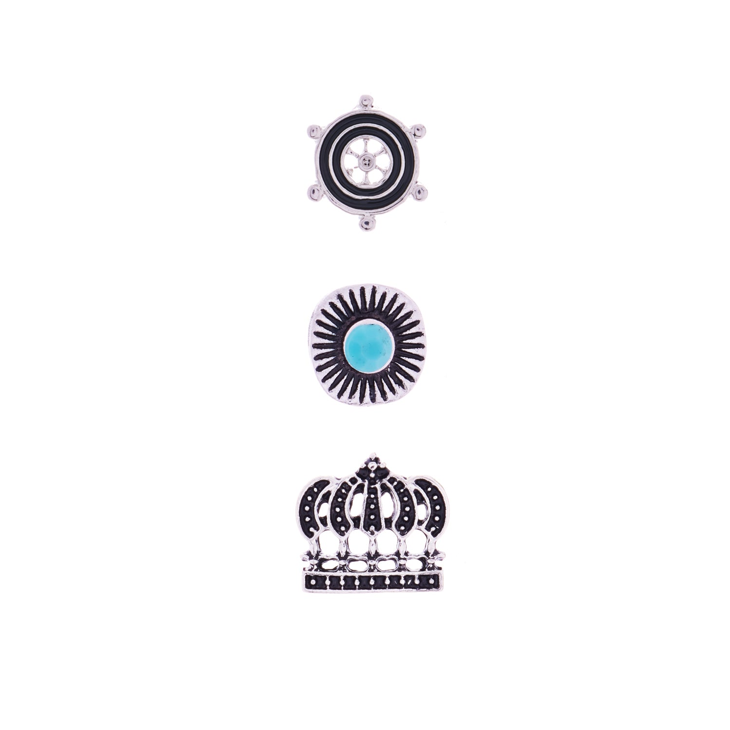 Western-Style Post Earrings, Set of 3