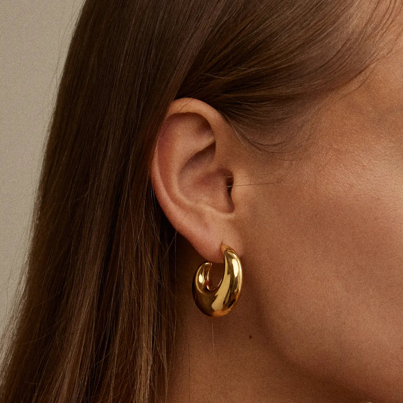 Refined Gold Dip | Stainless Steel Open Hoop Earrings