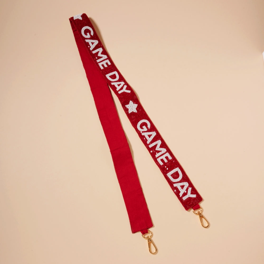 Handmade Seed Bead “Game Day” Bag Strap – Adjustable Crossbody