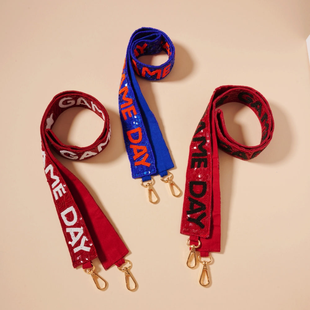 Handmade Seed Bead “Game Day” Bag Strap – Adjustable Crossbody