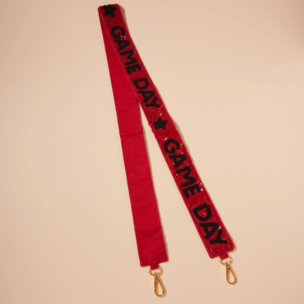 Handmade Seed Bead “Game Day” Bag Strap – Adjustable Crossbody