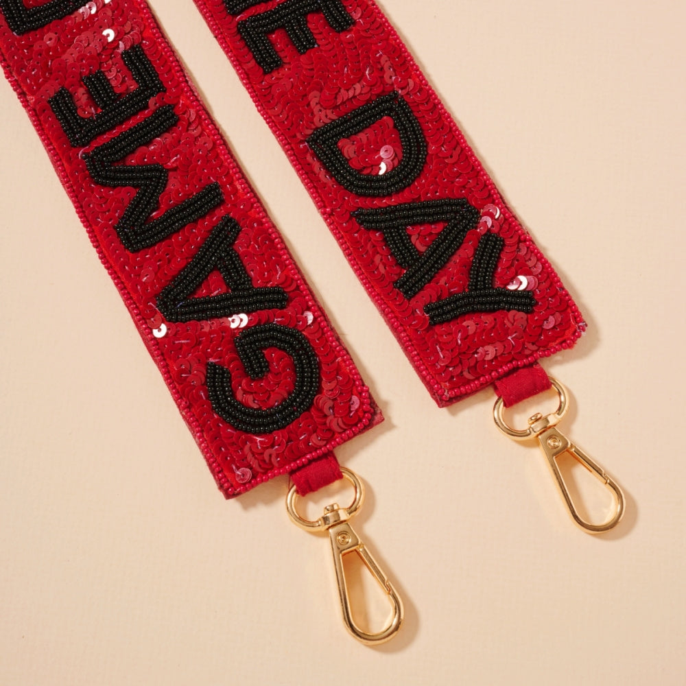 Handmade Seed Bead “Game Day” Bag Strap – Adjustable Crossbody