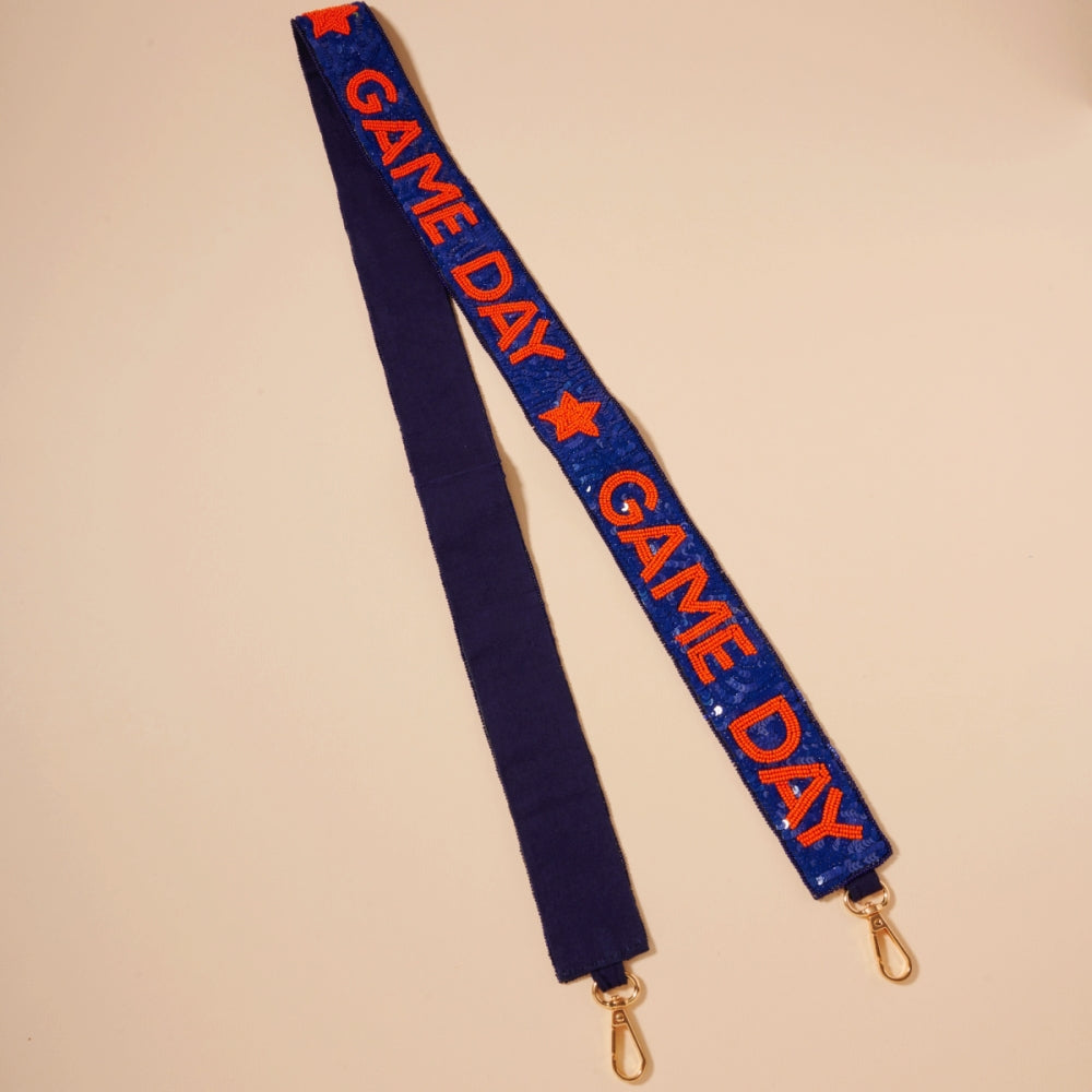 Handmade Seed Bead “Game Day” Bag Strap – Adjustable Crossbody