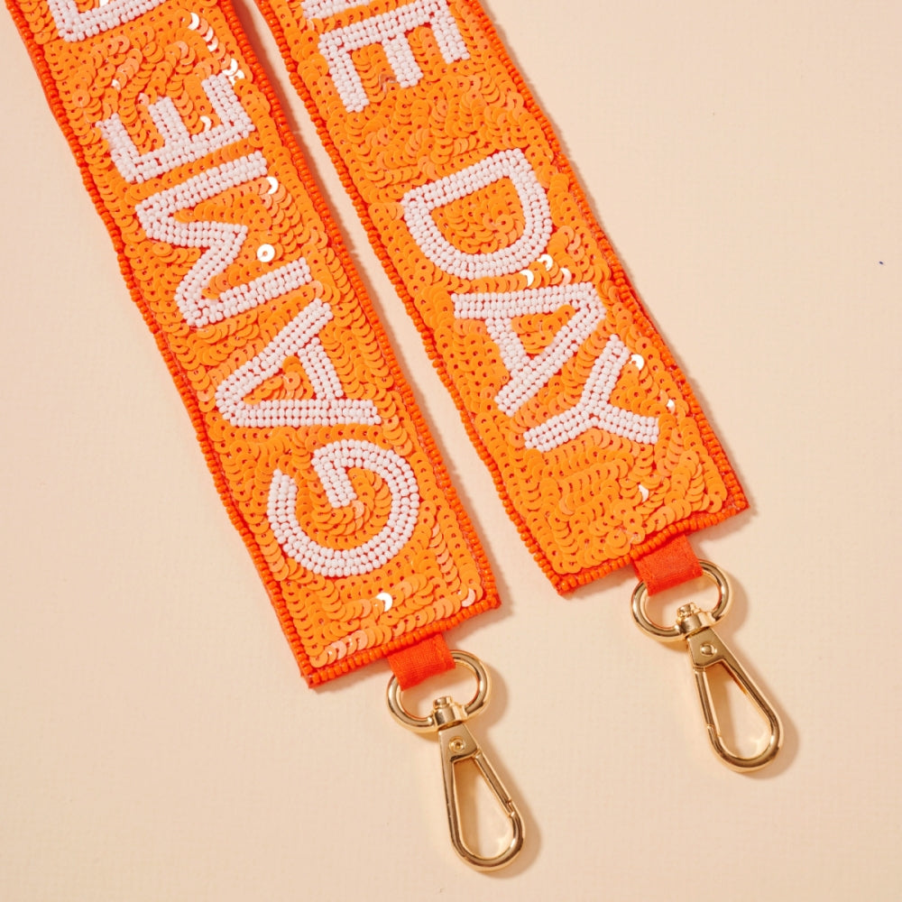 Handmade Seed Bead “Game Day” Bag Strap – Adjustable Crossbody