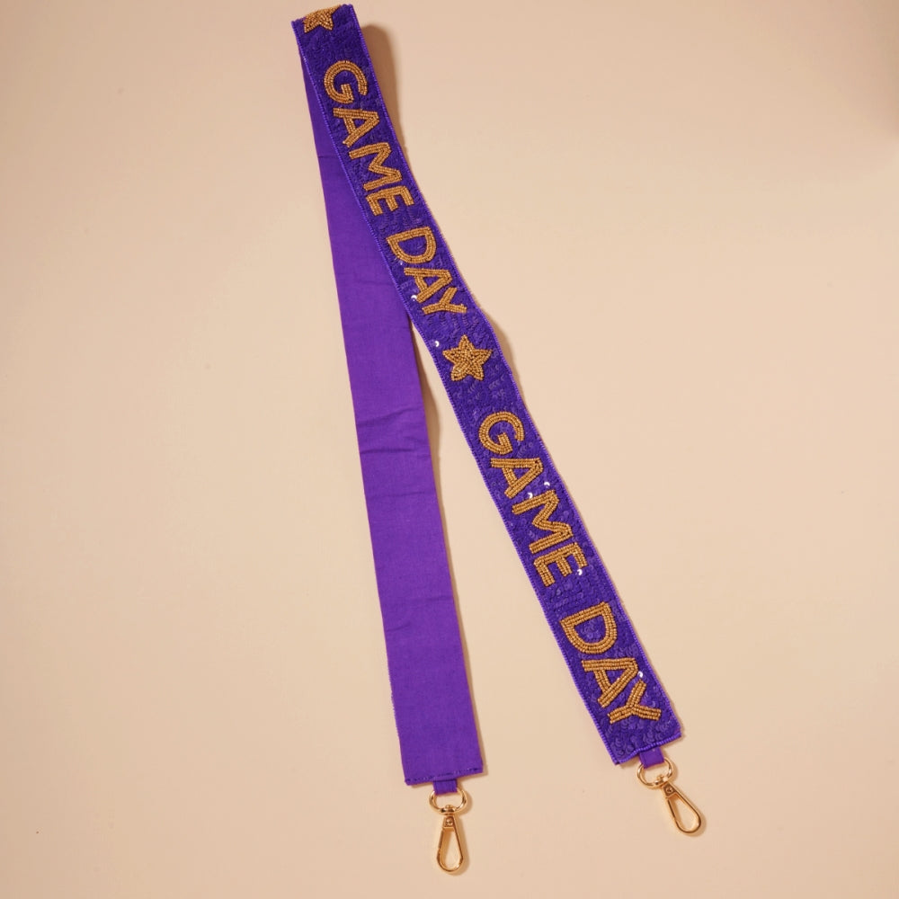 Handmade Seed Bead “Game Day” Bag Strap – Adjustable Crossbody