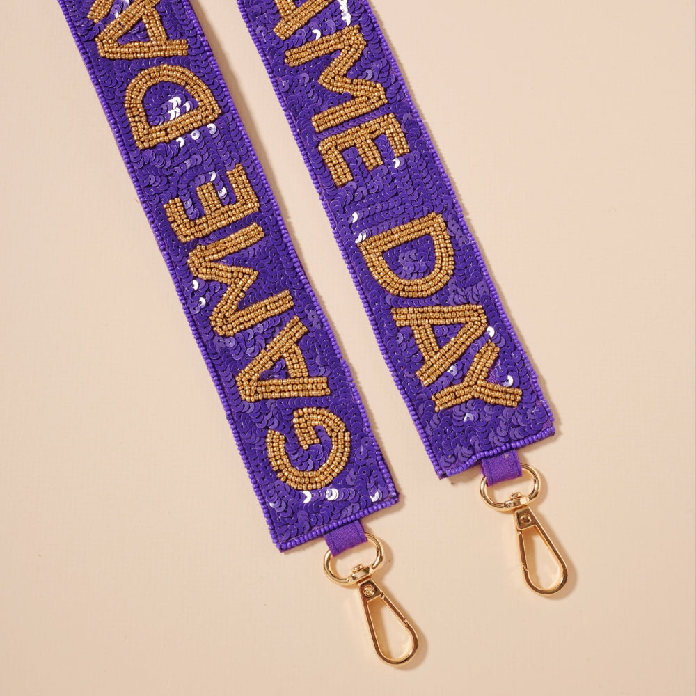 Handmade Seed Bead “Game Day” Bag Strap – Adjustable Crossbody