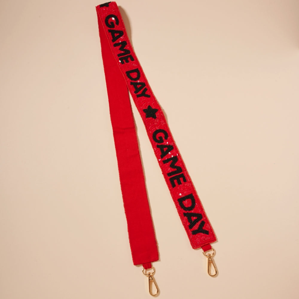 Handmade Seed Bead “Game Day” Bag Strap – Adjustable Crossbody