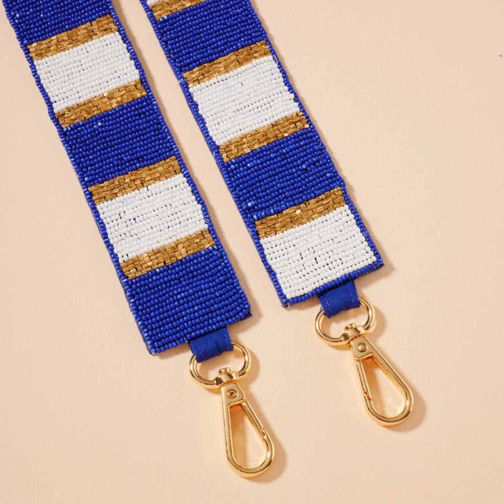 Striped Seed Bead Bag Strap