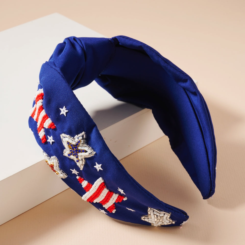 USA Rhinestone & Seed Bead Headband