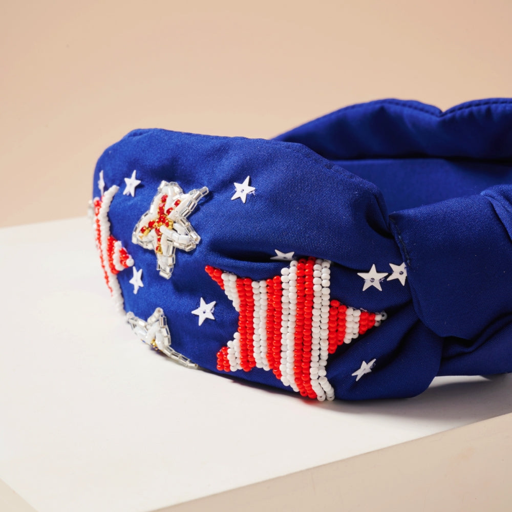 USA Rhinestone & Seed Bead Headband