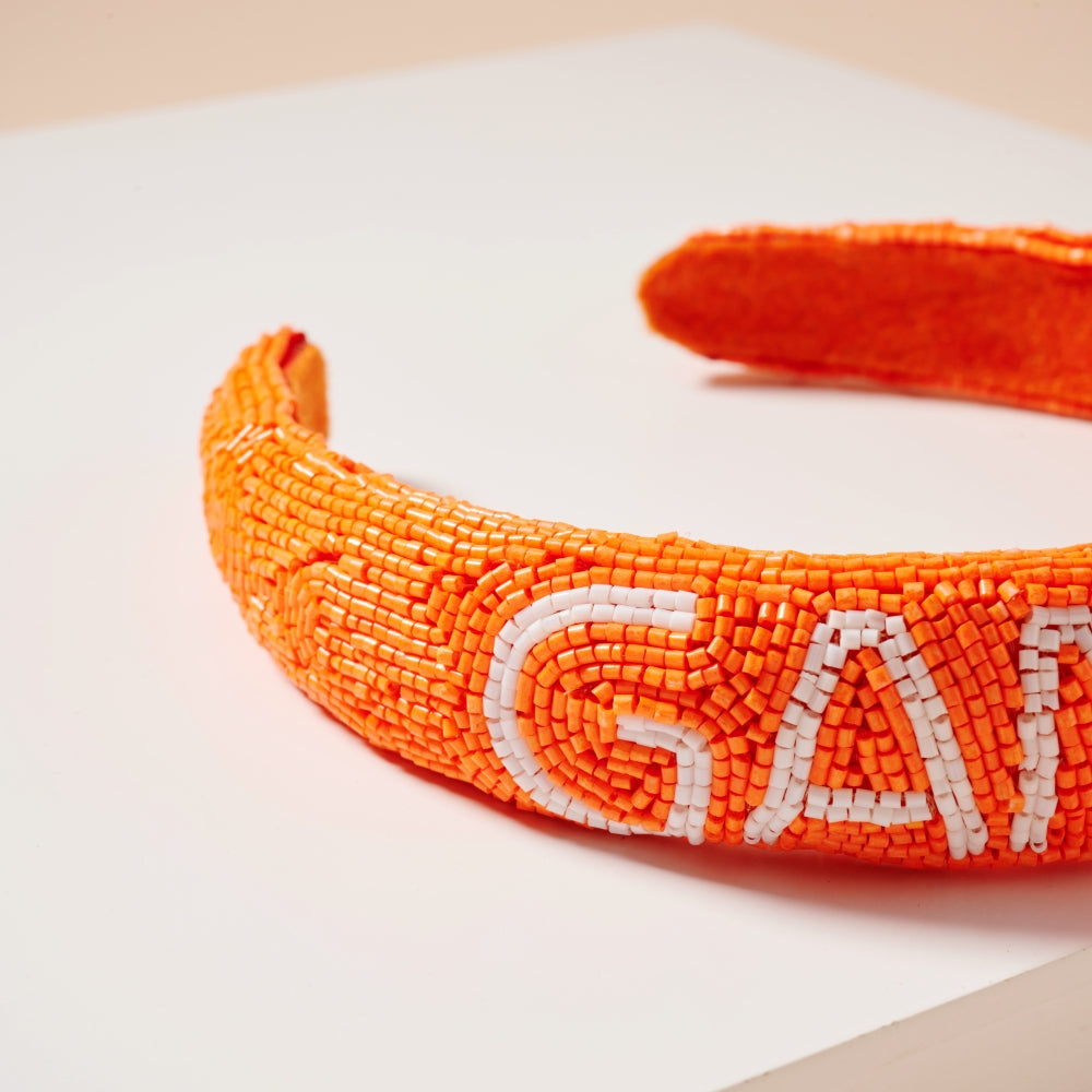 Elegant Game Day Seed Beaded Headband