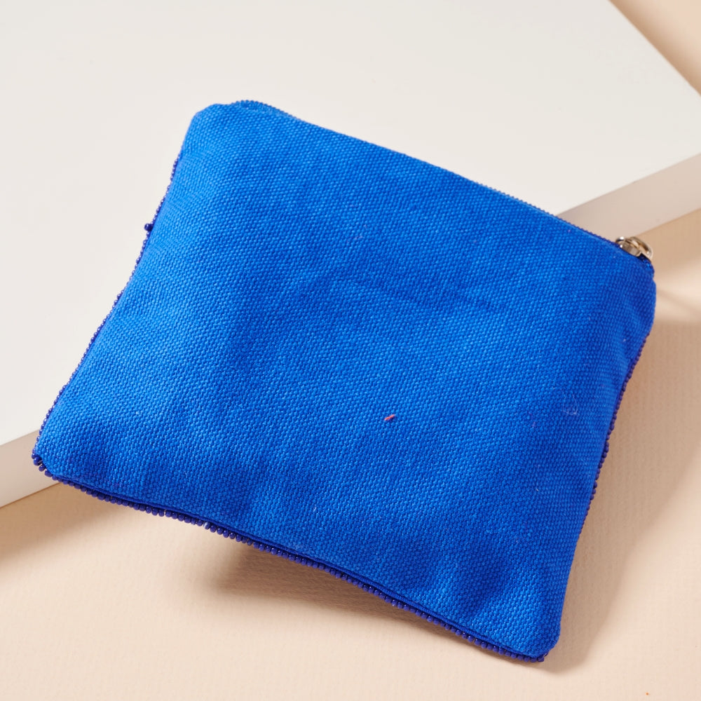Beaded Game Day Football Mini Pouch