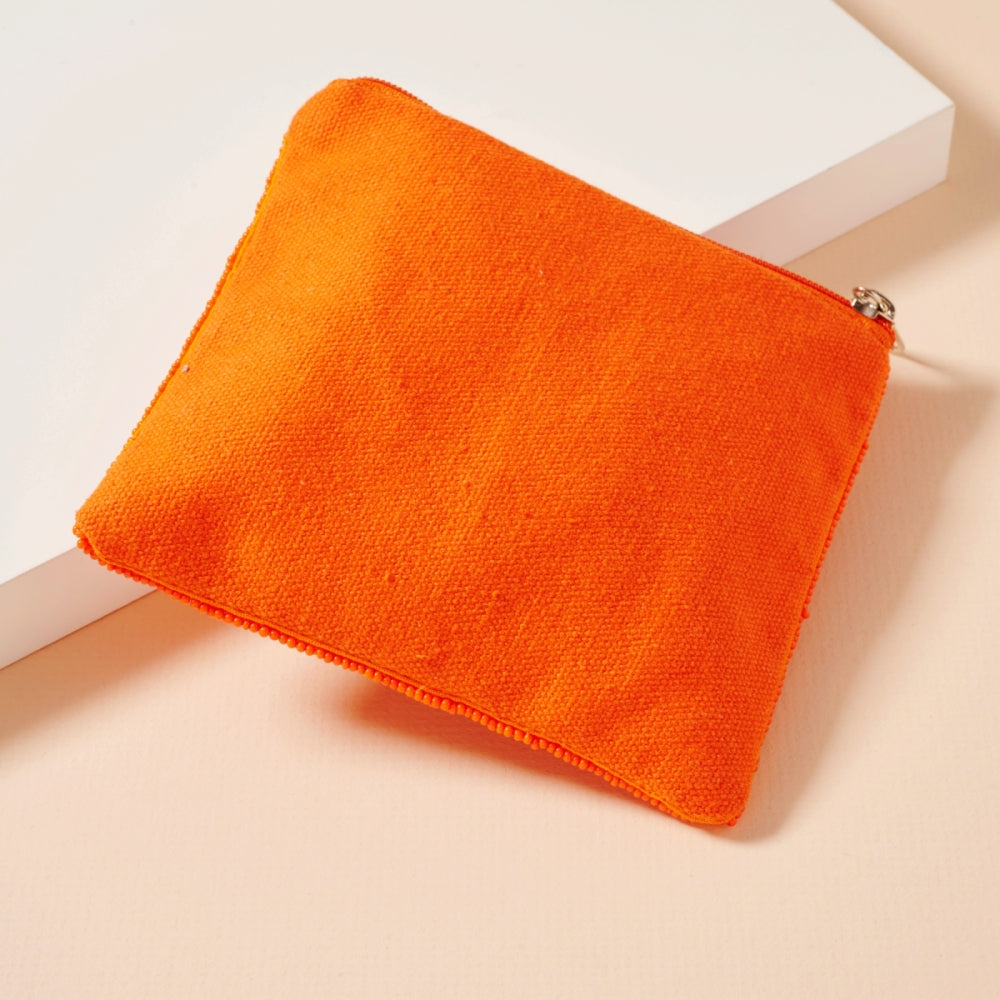 Beaded Game Day Football Mini Pouch