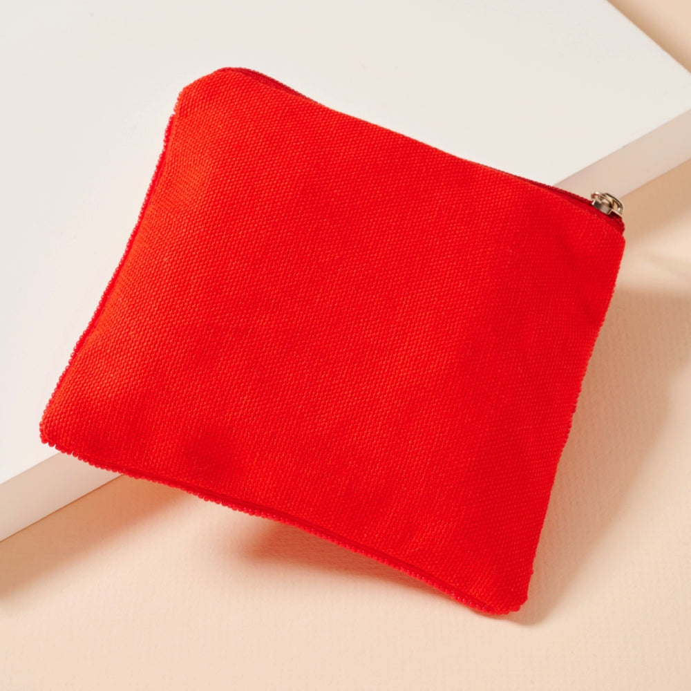 Beaded Game Day Football Mini Pouch
